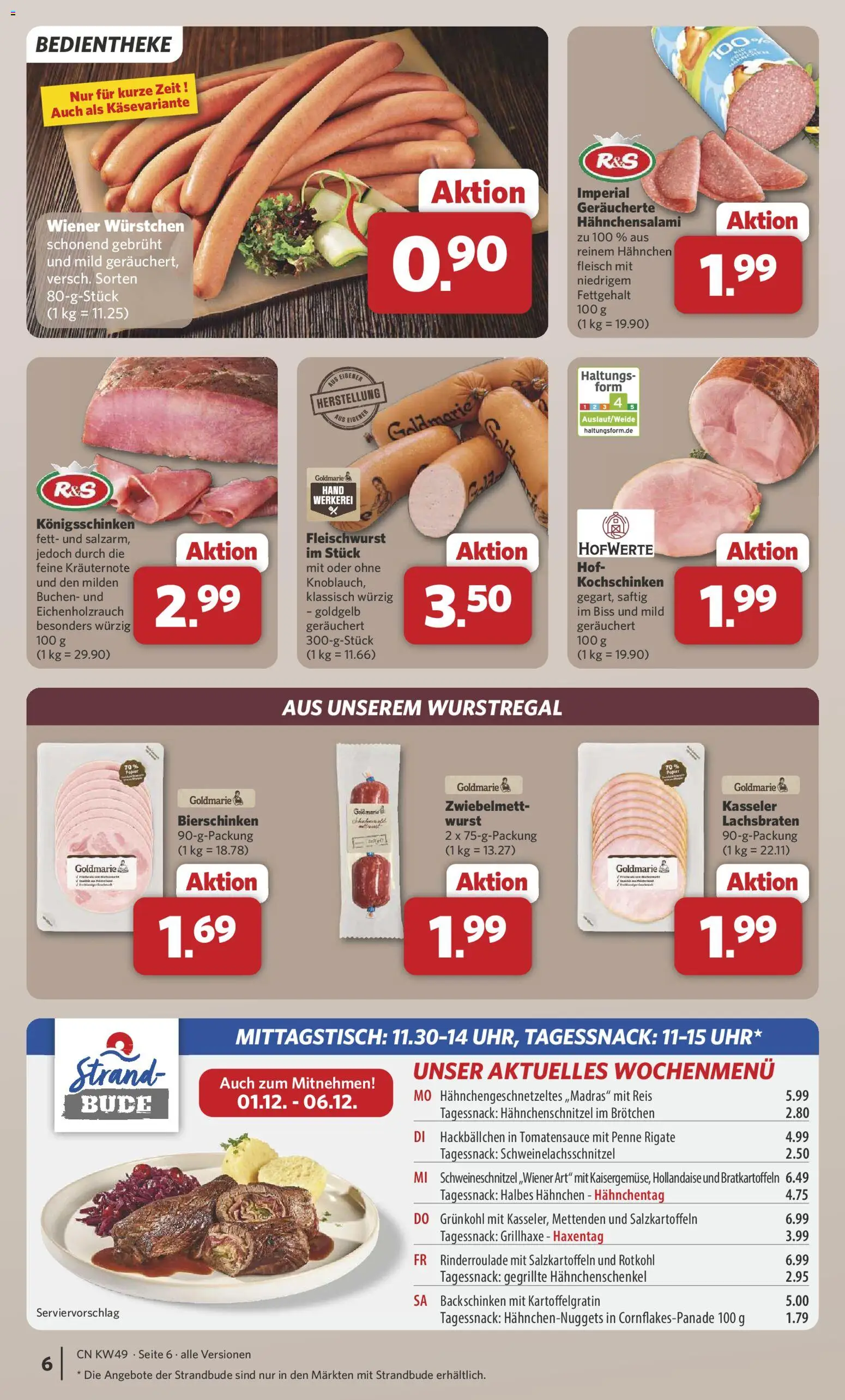 Combi Prospekt 	 – gültig ab 01.12.2025 | Seite: 6 | Produkte: Hahnchen, Wiener wurstchen, Hahnchenschenkel, Wurst