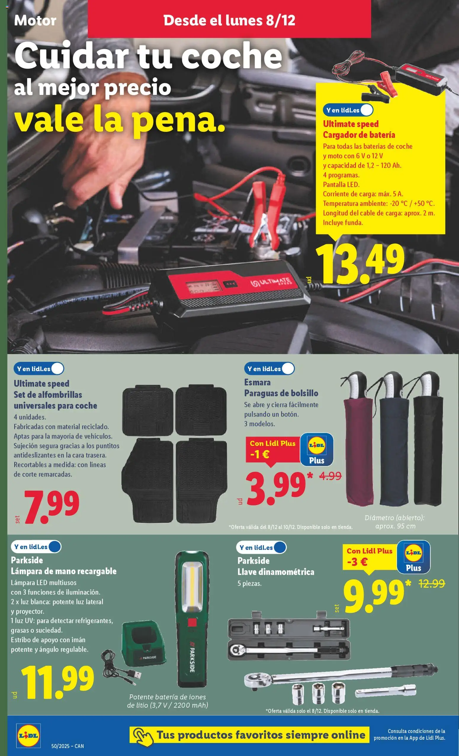 Lidl - Canarias │ válido desde el 08.12.2025 | Página: 2 | Productos: Cable, Batería, Lámpara