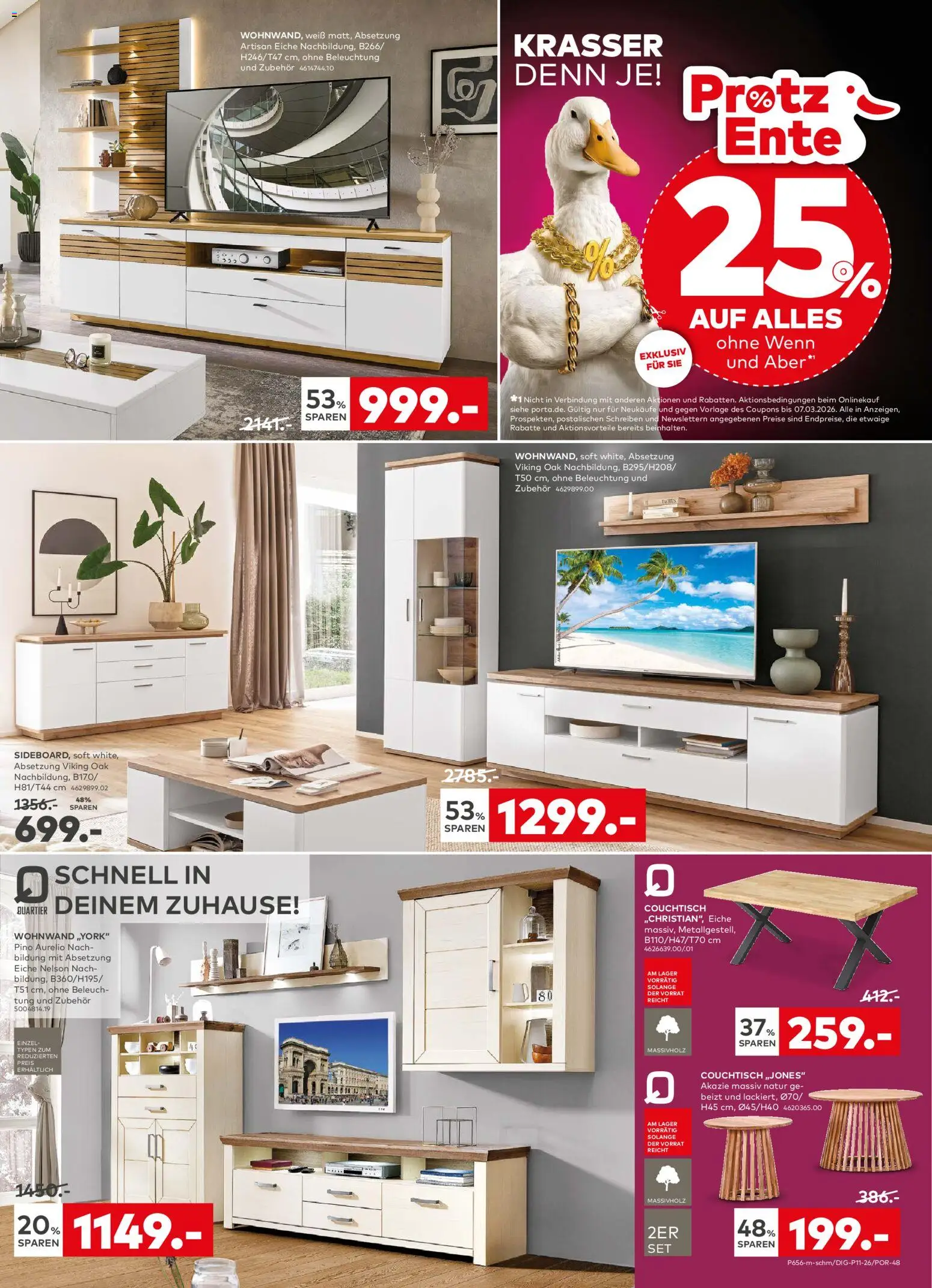 Porta! Prospekt Neuwied – gültig ab 01.03.2026 | Seite: 5 | Produkte: Wohnwand, Couchtisch, Ente