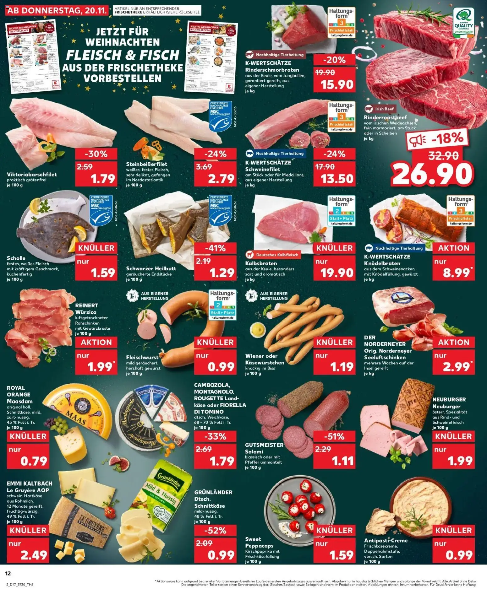 Kaufland prospekt Bietigheim-Bissingen	 – gültig ab 20.11.2025 | Seite: 12 | Produkte: Käse, Fisch, Pfeffer, Frischkase