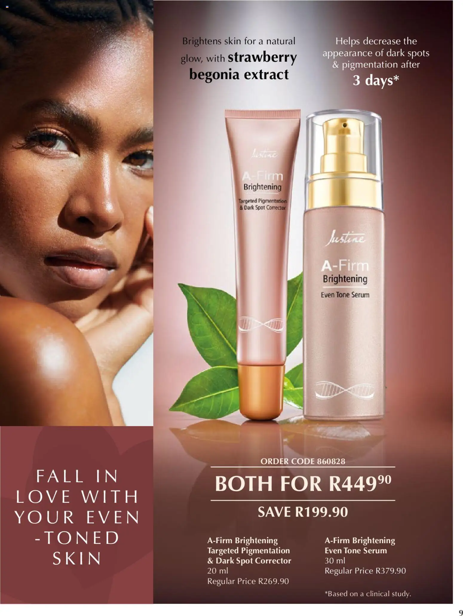 New Justine catalogue – valid from 20.02.2026 | Page: 9 | Products: Serum, Dark spot corrector