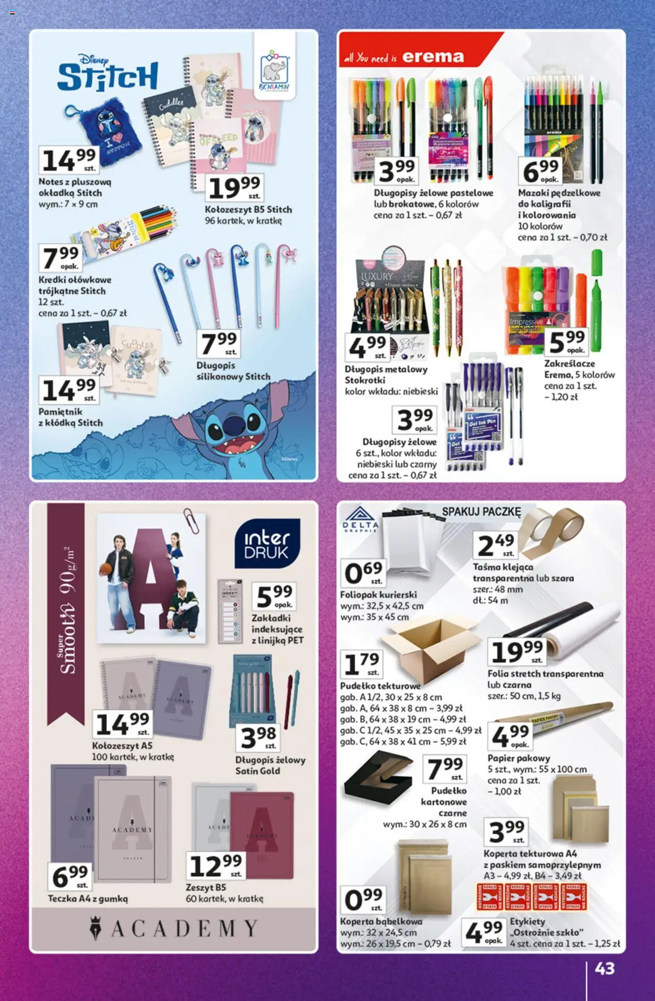 Auchan Gazetka - Znane marki duży wybór Hipermarket od 16.10.2025 | Strona: 43 | Produkty: Zeszyt, Pudełko