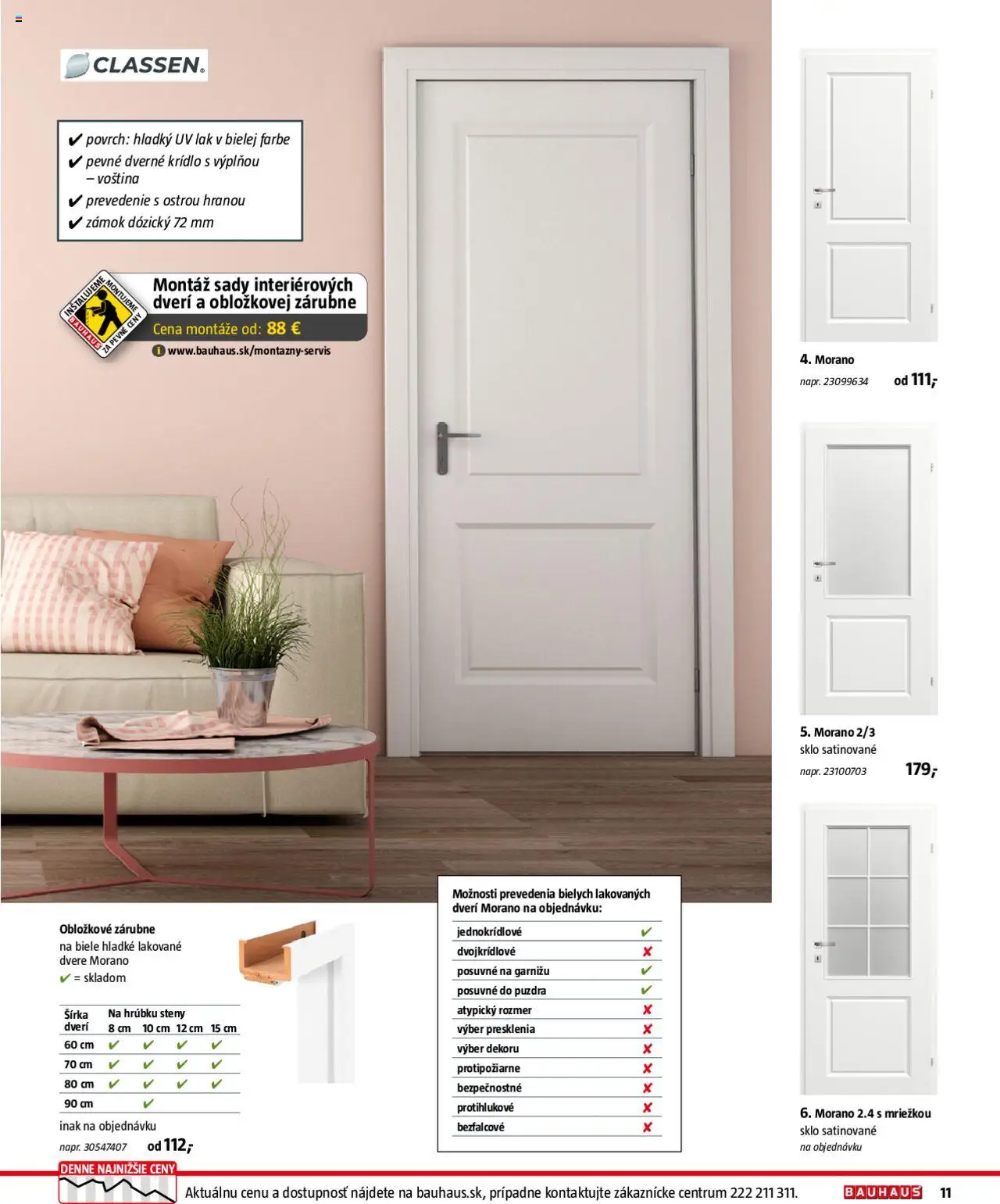 Nové Bauhaus akcie – leták je platný od 08.09.2025 | Strana: 11 | Produkty: Dvere