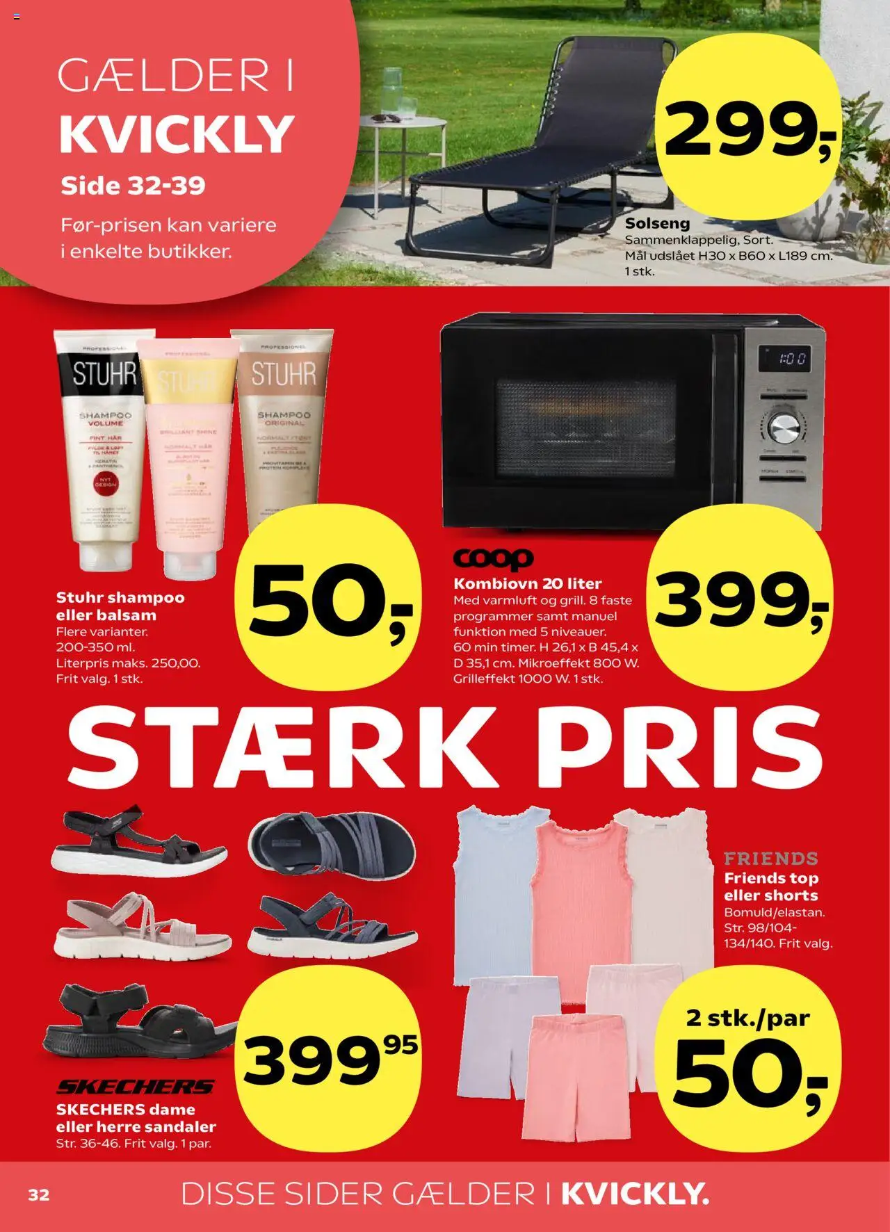 Kvickly Tilbudsavis gyldig fra 06.06.2025 | Side: 32 | Produkter: Shampoo, Balsam, Shorts, Sandaler