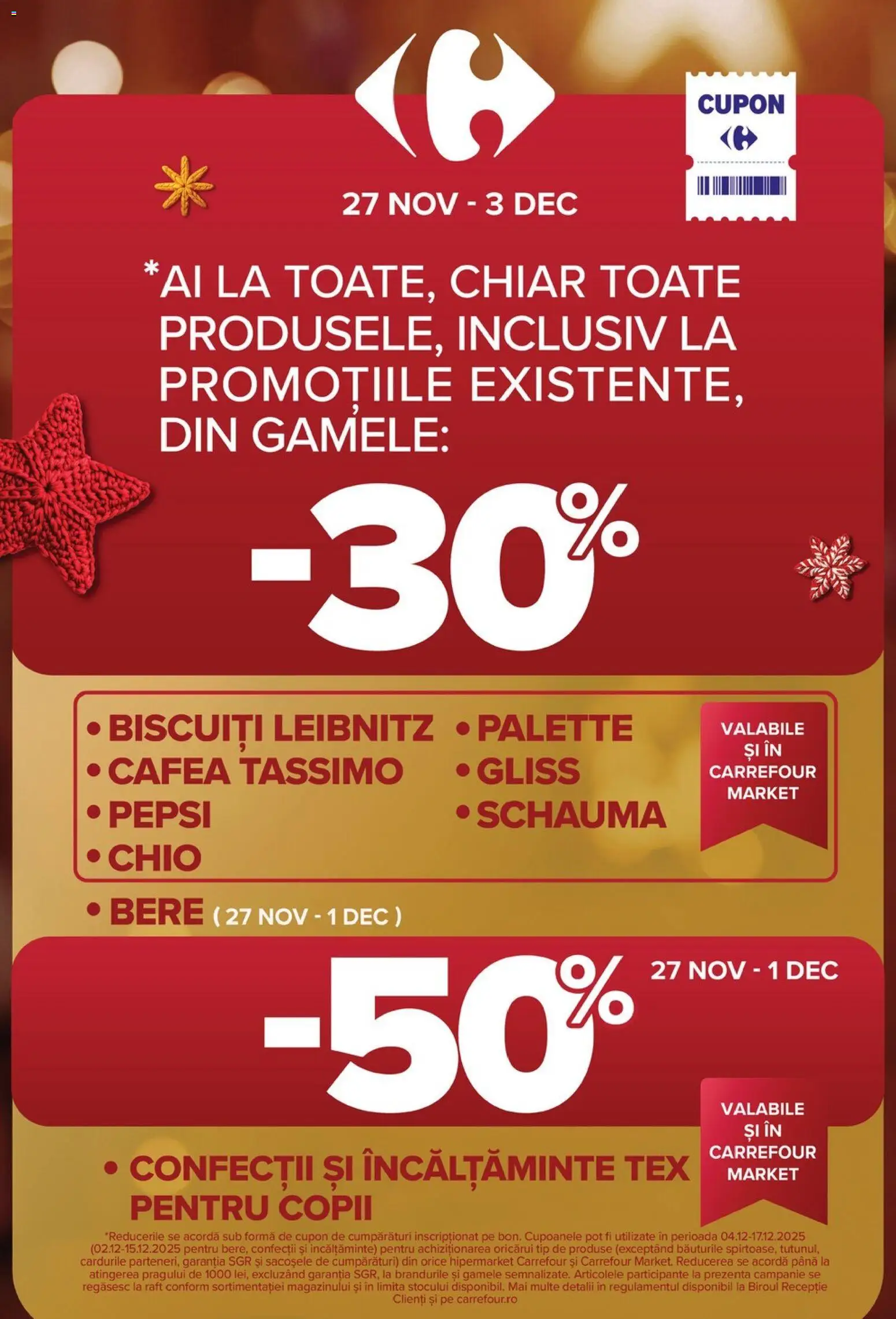 Noul catalog Carrefour – valabil de la 26.11.2025 | Pagină: 2 | Produse: Raft, Bere, Bornoz takımı, Biscuiți