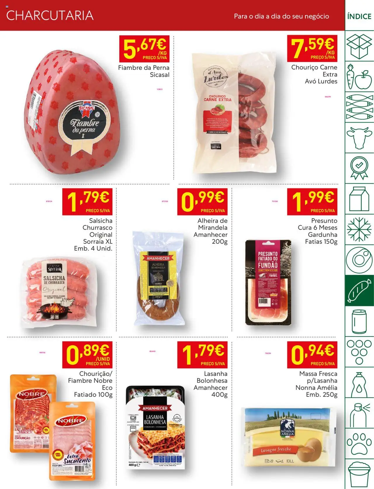 Recheio folheto │ válido de 12.08.2025 | Página: 33 | Produtos: Lasanha, Salsicha, Presunto, Massa