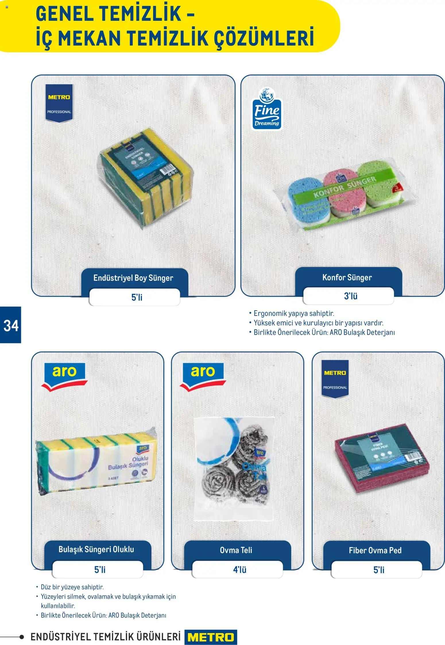 Metro - Endüstriyel Temizlik Ürünleri - 30.12.2025 tarihinden itibaren geçerlidir | Sayfa: 34 | Ürünler: Bulaşık deterjanı