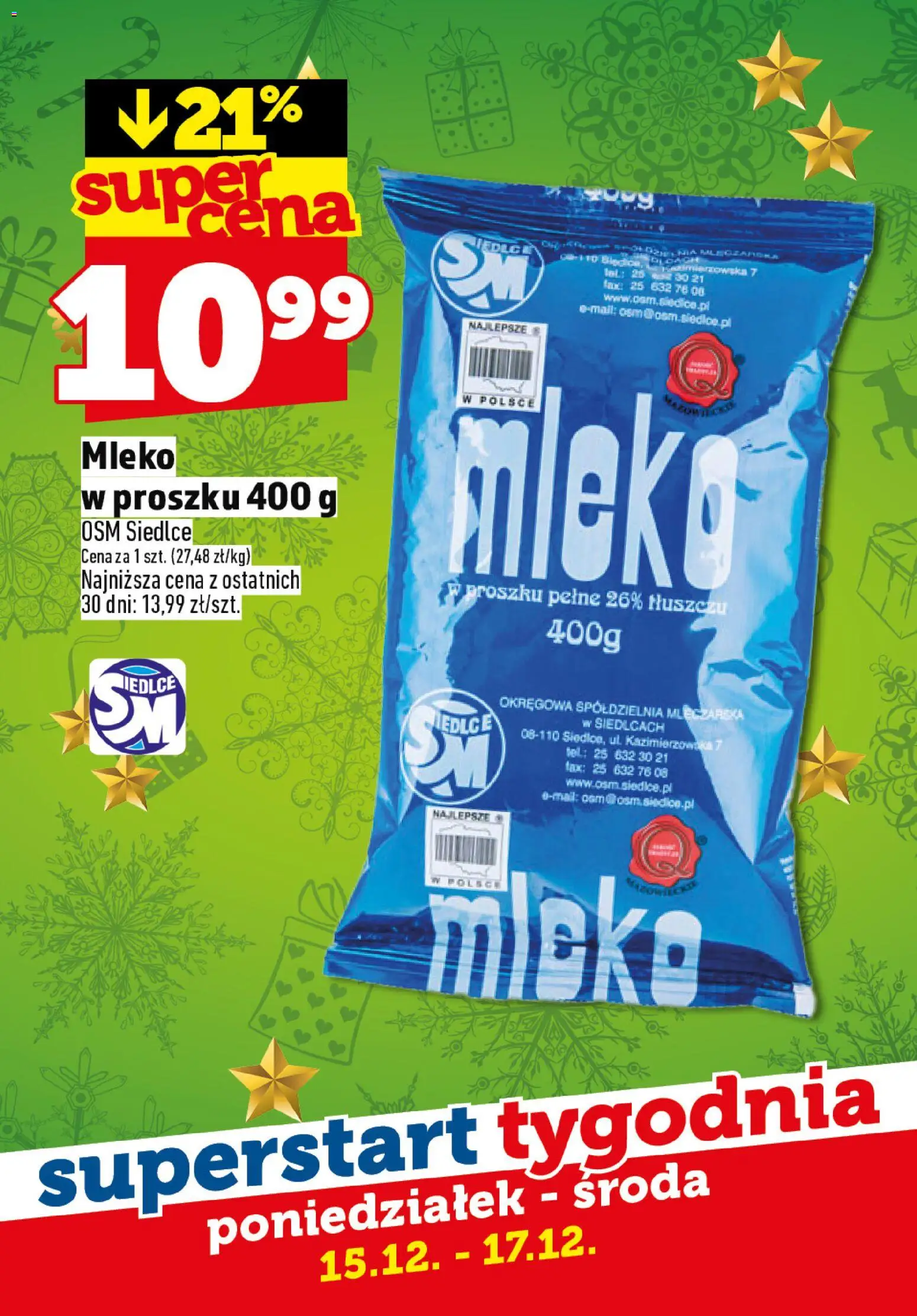 Topaz Gazetka - Superstart tygodnia od 15.12.2025 | Strona: 4 | Produkty: Mleko w proszku, Mleko