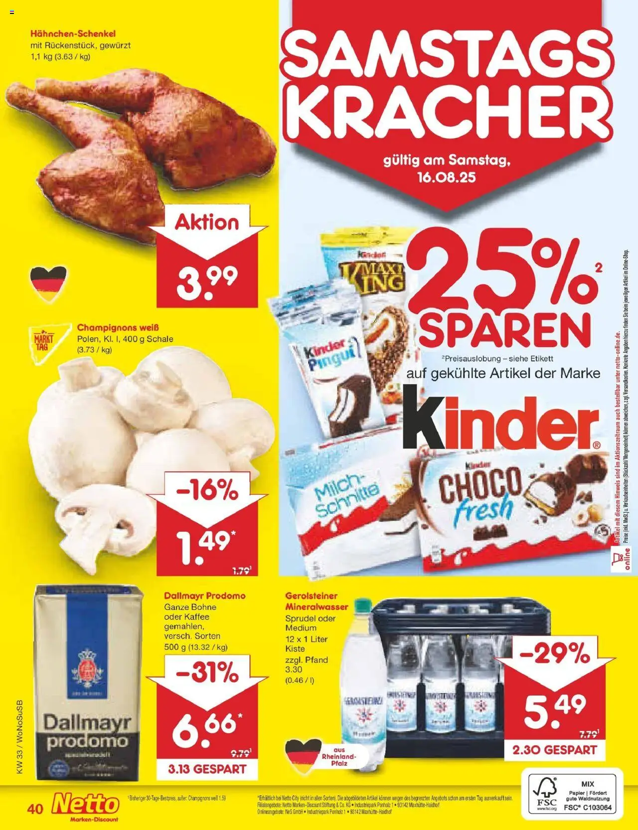 Netto Marken-Discount prospekt Lahnau	 - gültig ab dem 10.08.2025 | Seite: 58 | Produkte: Mineralwasser, Dallmayr, Dallmayr prodomo, Gerolsteiner
