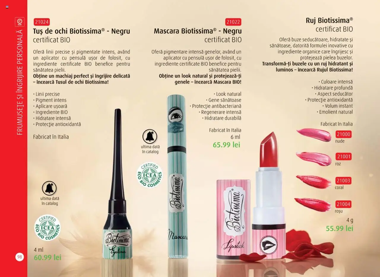 Noul catalog Life Care – valabil de la 01.10.2025 | Pagină: 100 | Produse: Machiaj, Mascara, Tuș de ochi, Ruj