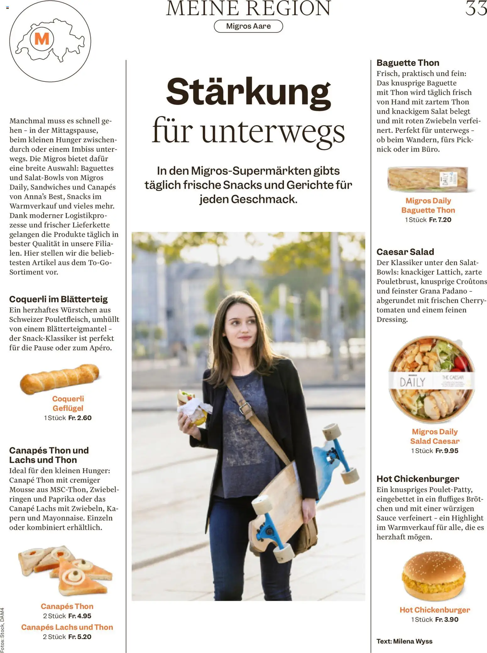 Migros aktionen Magazin – gültig ab 29.04.2026 | Seite: 33 | Produkte: Burger, Baguette, Brot, Lachs