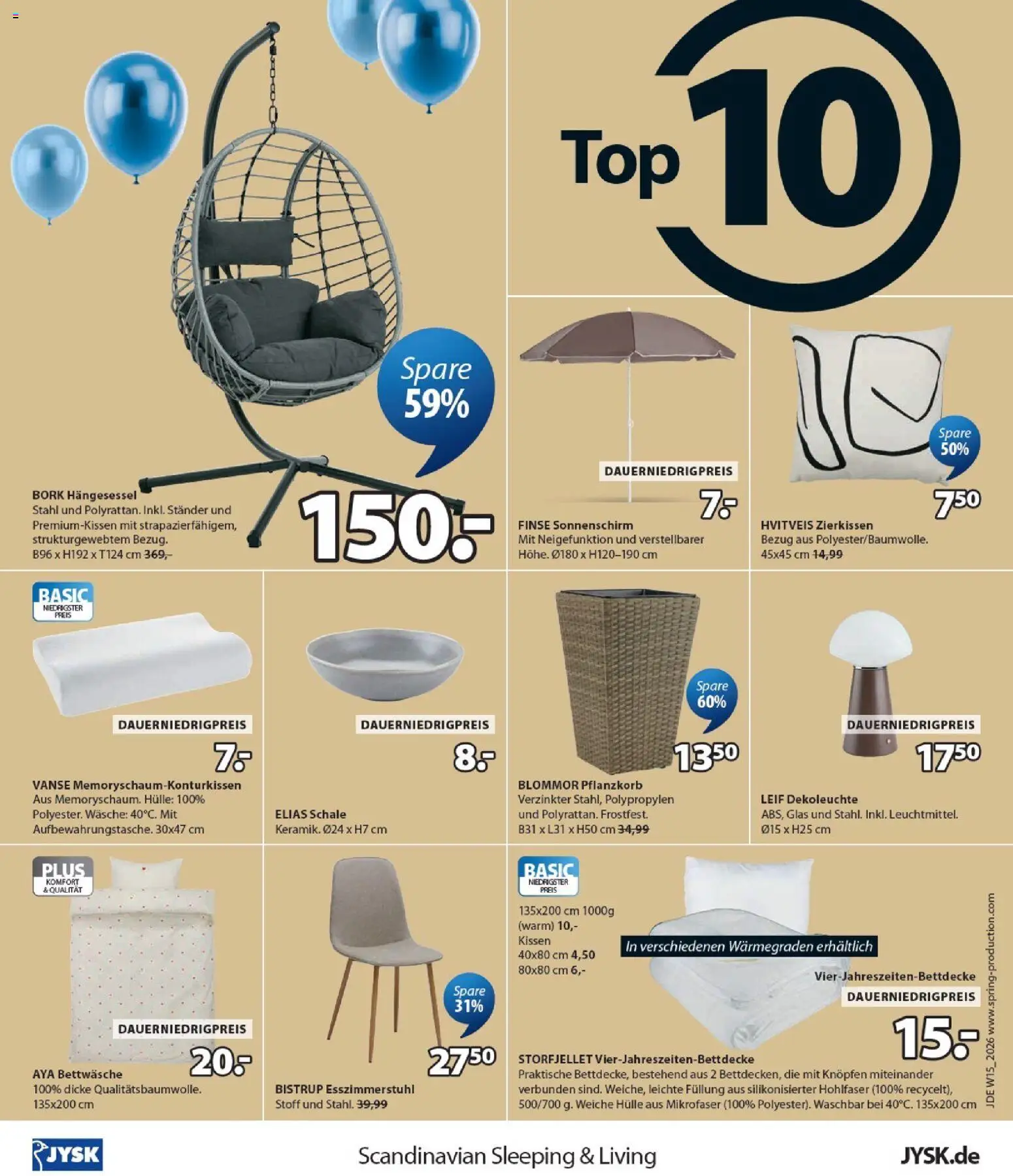 JYSK Prospekt 	 – gültig ab 21.03.2026 | Seite: 12 | Produkte: Hülle, Kissen, Bettwäsche, Sonnenschirm