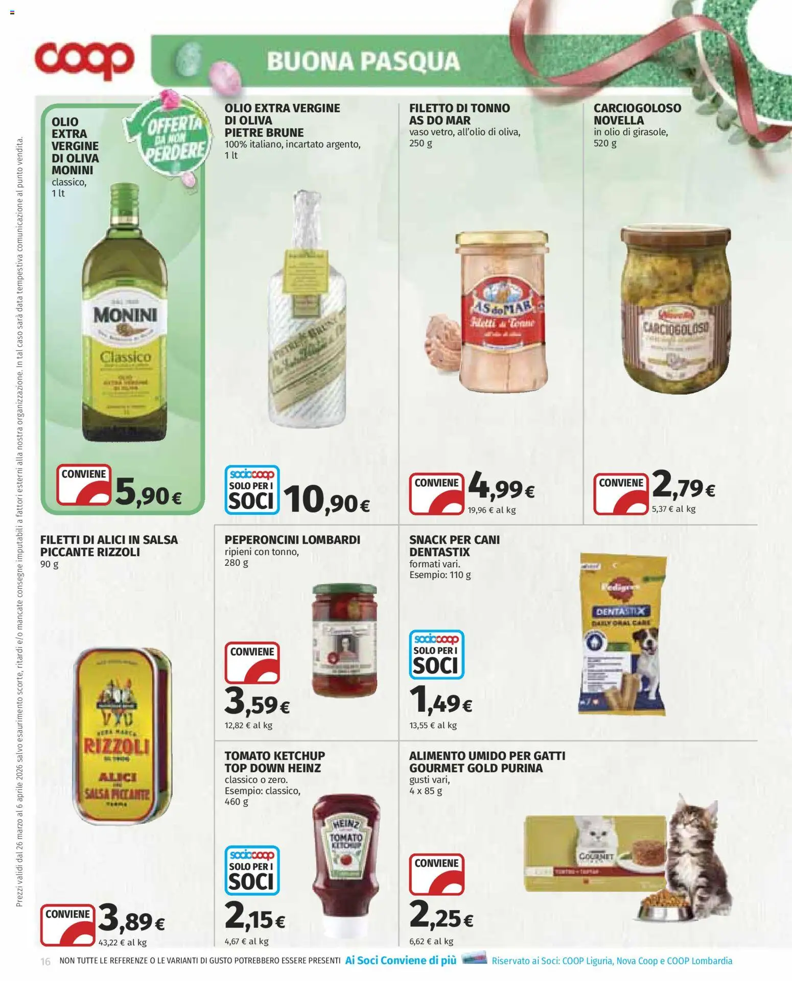 Volantino COOP del 26.03.2026 | Pagina: 16 | Prodotti: Salsa, Data, Tonno, Vaso