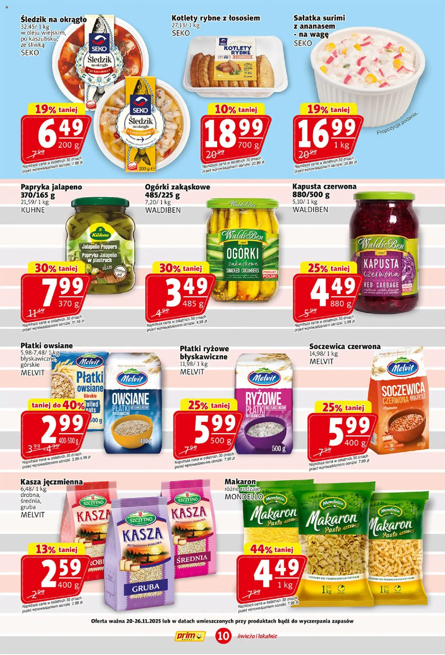 Prim Market Gazetka od 20.11.2025 | Strona: 10 | Produkty: Papryka jalapeno, Płatki ryżowe, Ogórki, Kotlety