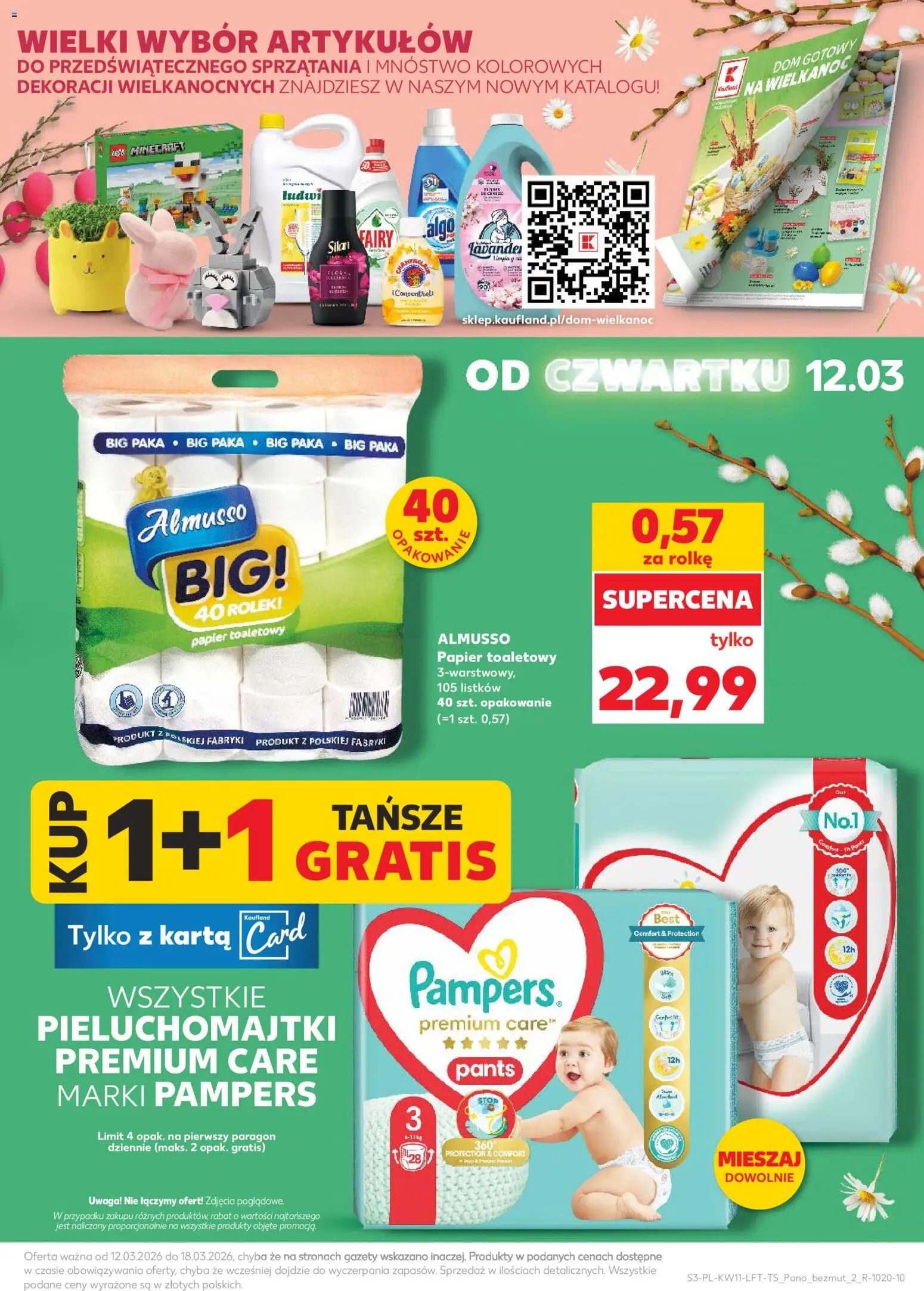 Kaufland gazetka od 12.03.2026 | Strona: 3 | Produkty: Karta, Papier toaletowy, Pampers, Fairy