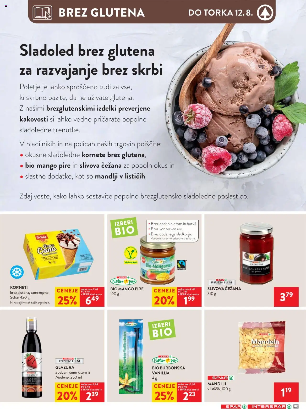 Spar katalog 32/25 │ velja od 06.08.2025 | Stran: 6 | Izdelki: Mandlji, Sladoled, Mango