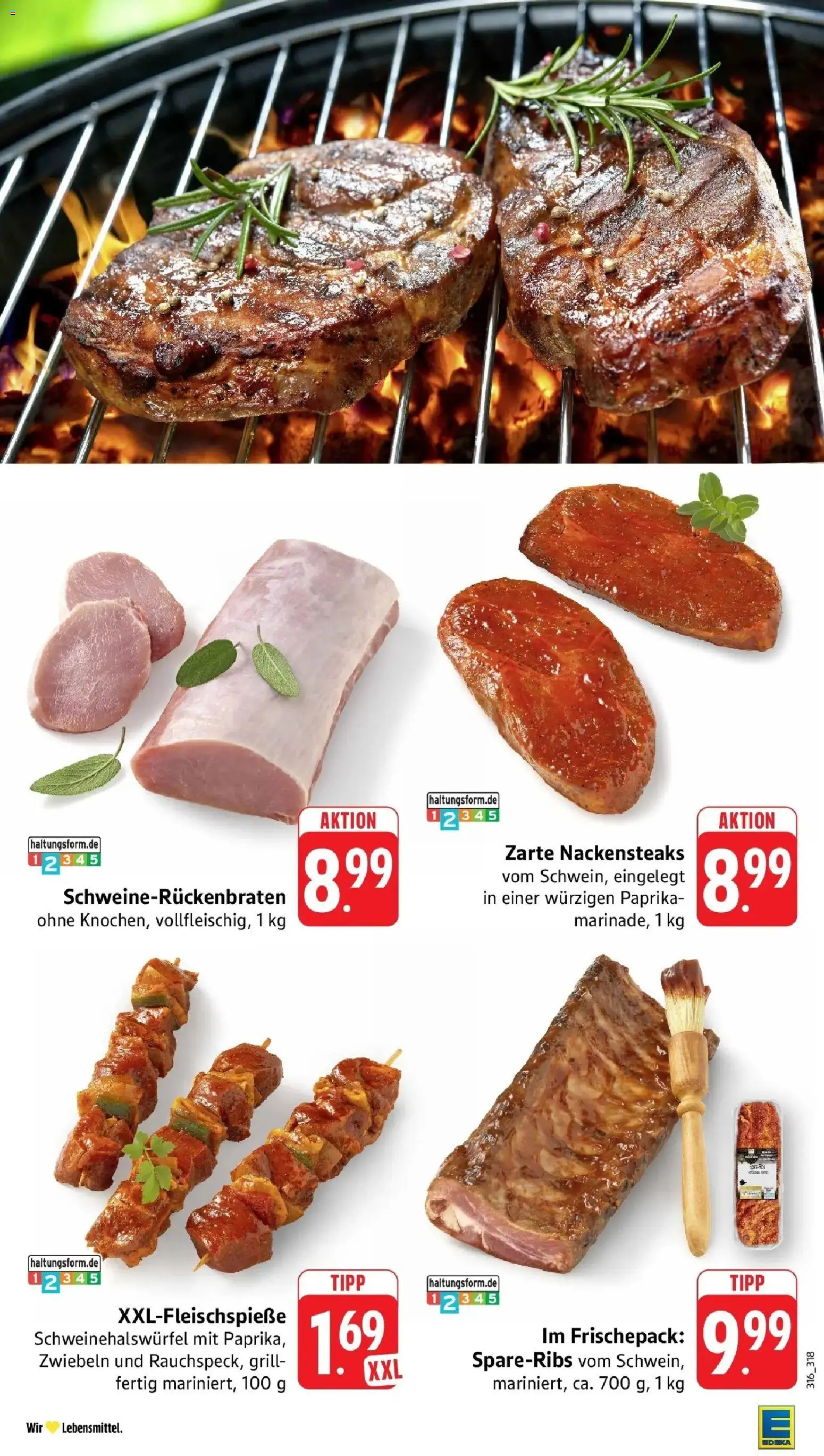 Edeka prospekt Weinstadt - Endersbach	 – gültig ab 05.04.2026 | Seite: 9 | Produkte: Nackensteaks, Grill, Zwiebeln, Paprika