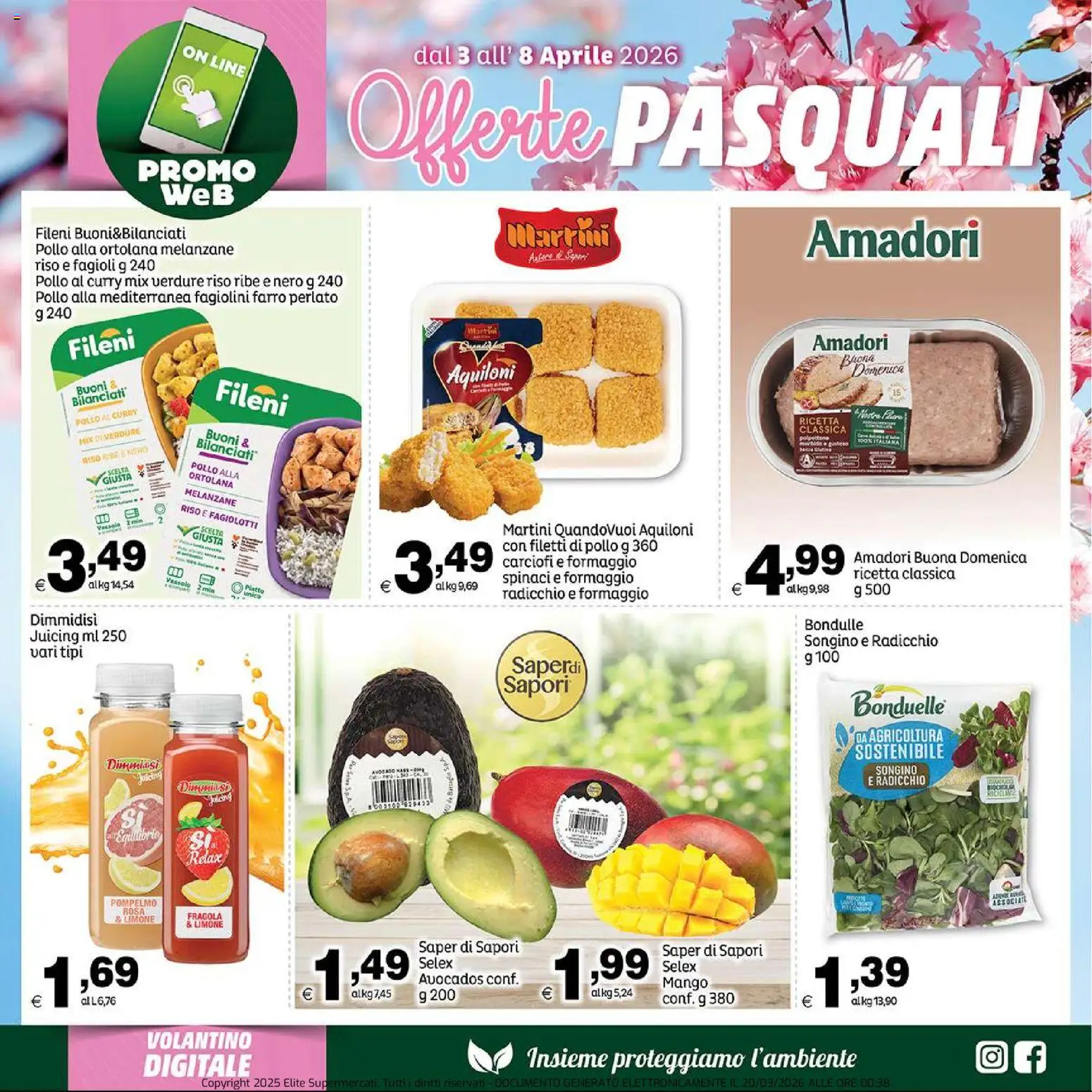 Volantino Elite Supermercati del 03.04.2026 | Pagina: 6 | Prodotti: Verdure, Formaggio, Mango, Piatto