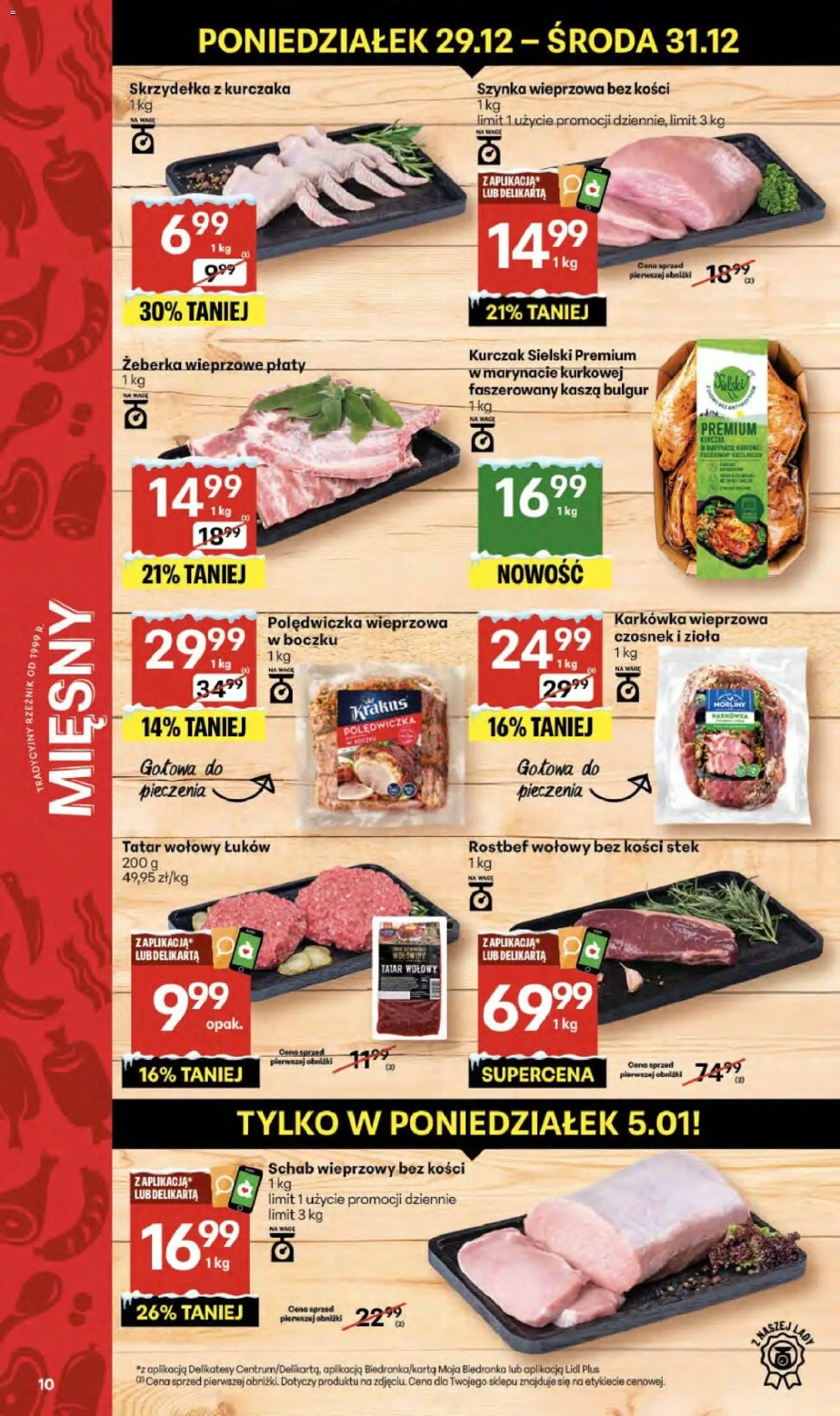 Delikatesy Centrum Gazetka - Sklepy Własne od 29.12.2025 | Strona: 10 | Produkty: Kasza, Kurczak, Szynka wieprzowa, Tatar