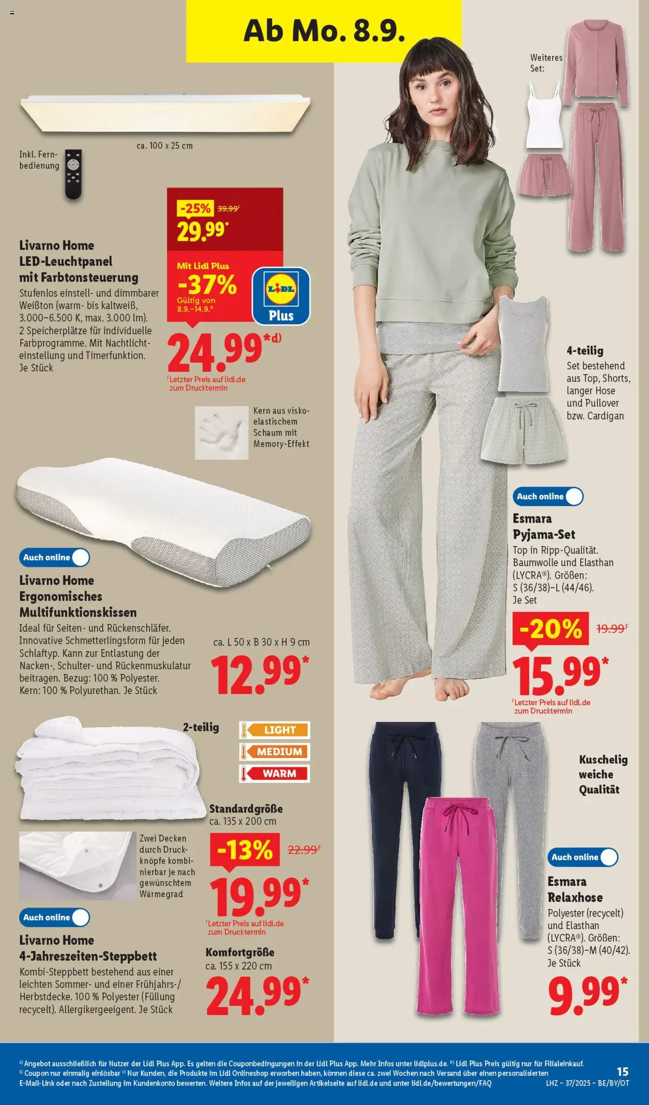 Lidl Prospekt Grimma	 - gültig ab dem 08.09.2025 | Seite: 9 | Produkte: Top, Nachtlicht, Pullover, Hose
