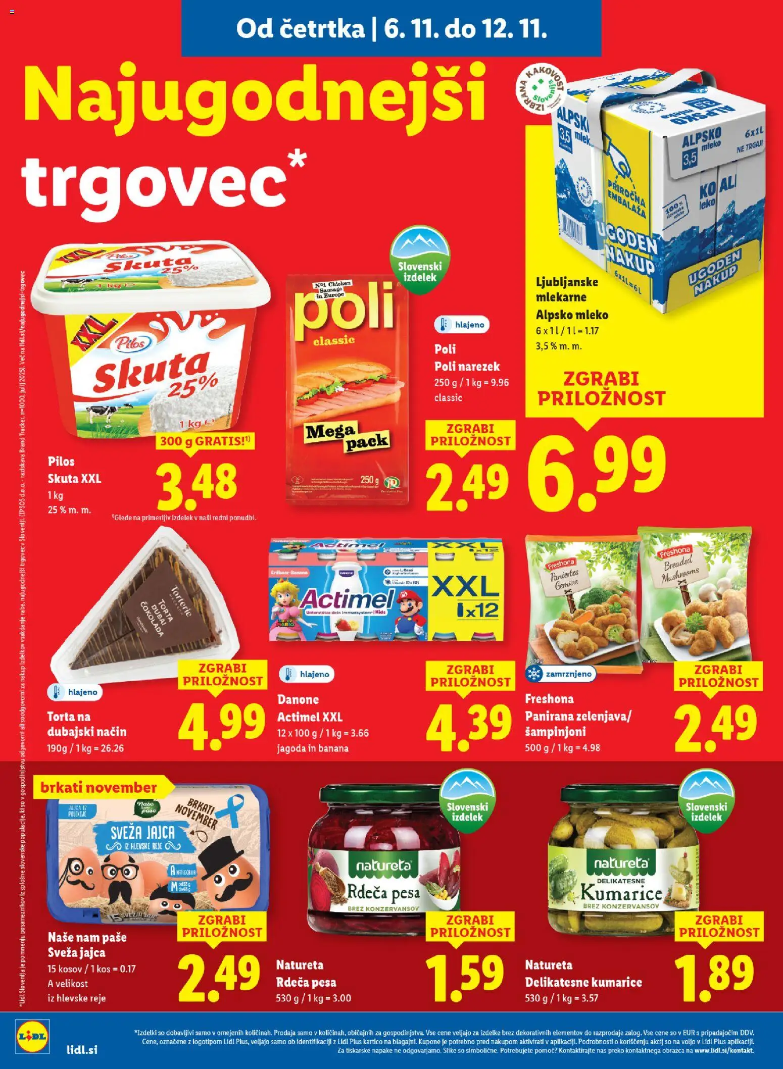 Novi Lidl katalog ponudbe – veljaven od 06.11.2025 | Stran: 12 | Izdelki: Torta, Narezek, Cokolada, Pesa