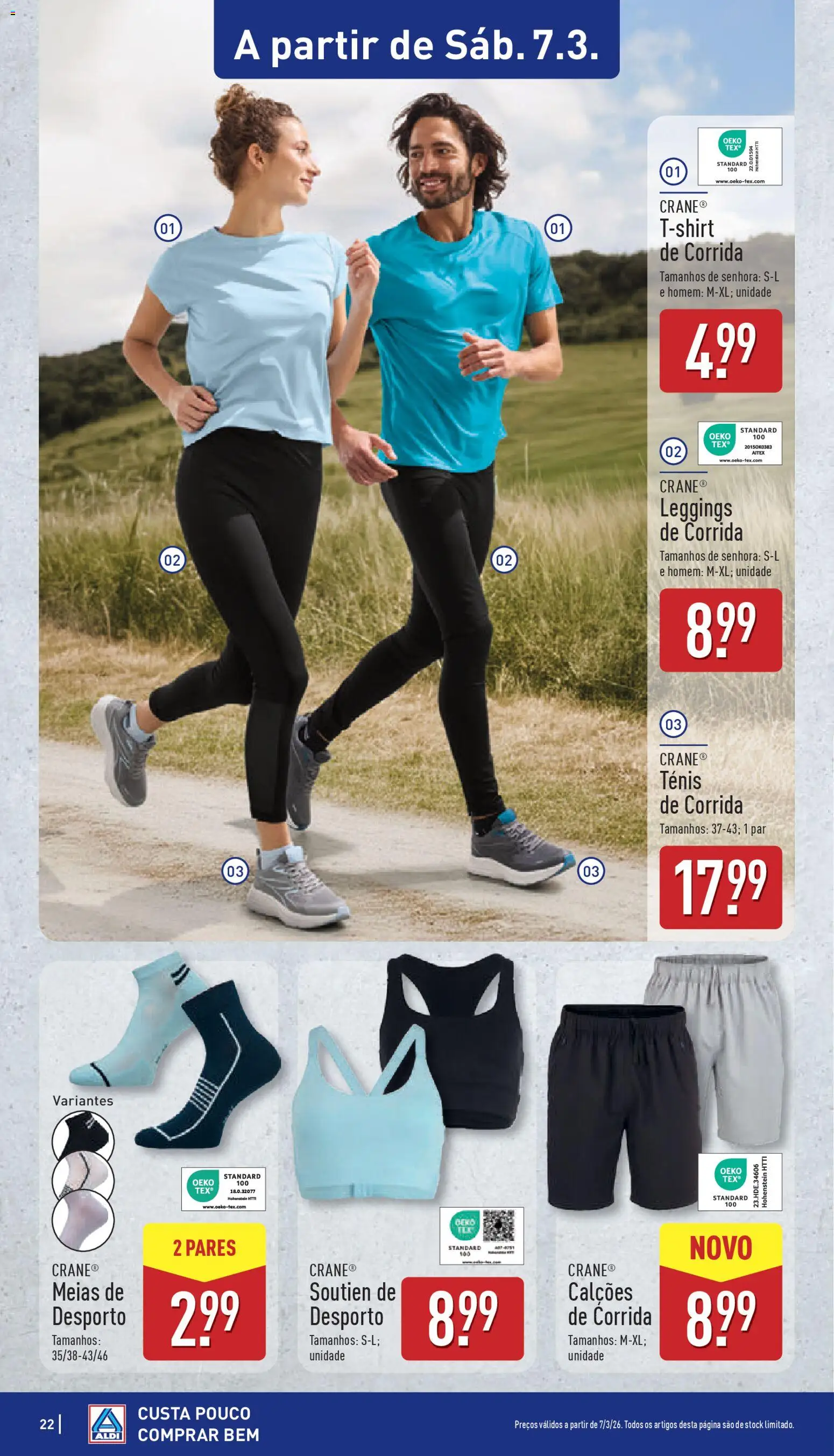 Aldi folheto │ válido de 02.03.2026 | Página: 22 | Produtos: Calções, Meias, Leggings