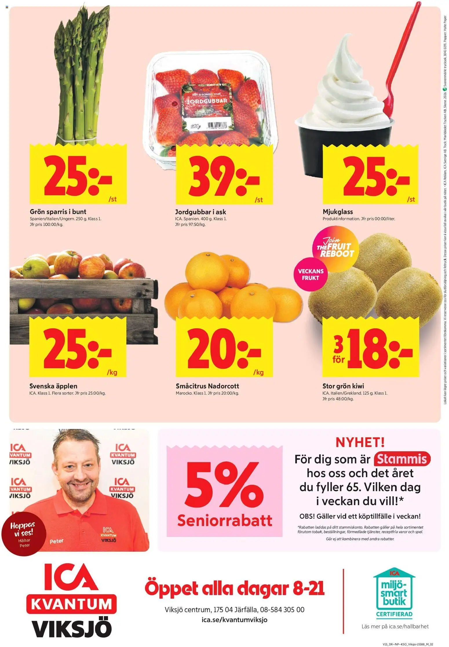 ICA Kvantum reklamblad aktuell från 06.04.2026 | Sida: 6 | Produkter: Galler, Äpplen, Kiwi, Sparris