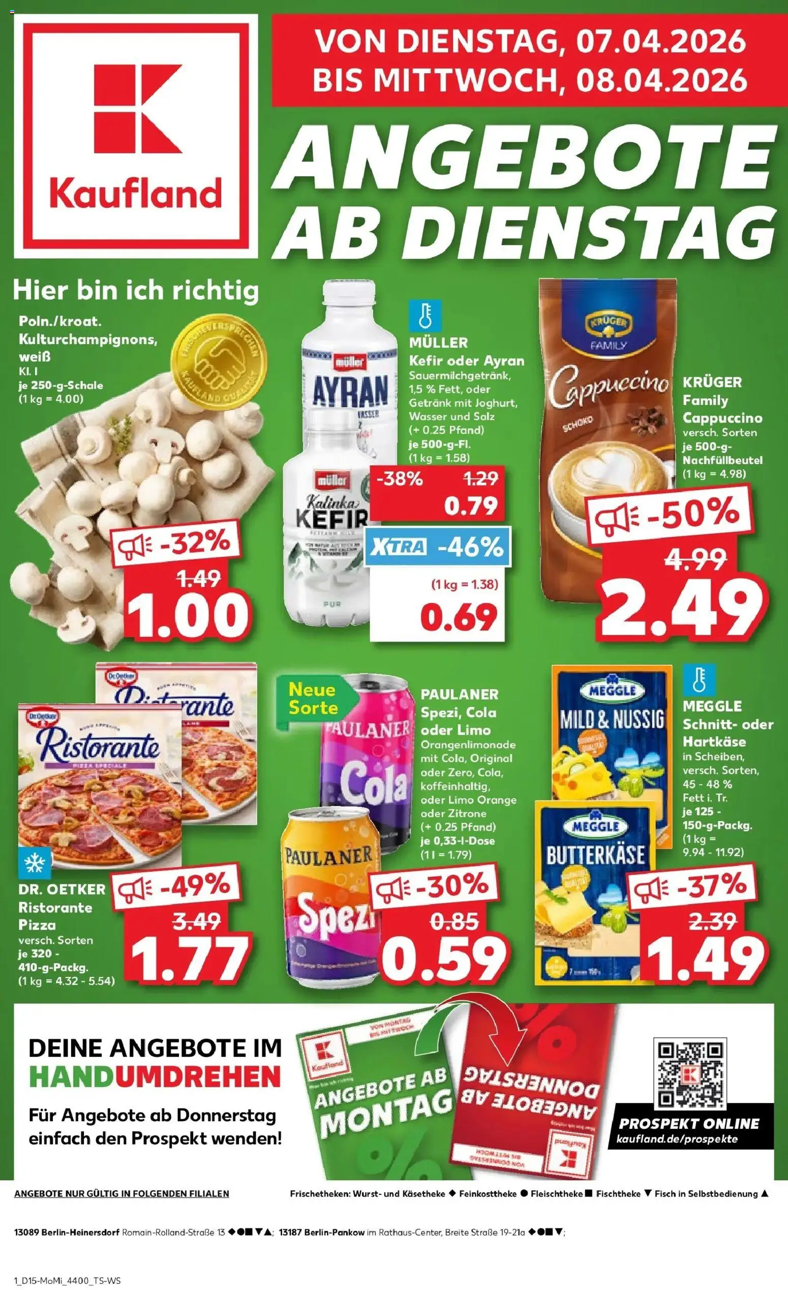 Kaufland Prospekt Berlin	 – gültig ab 07.04.2026 | Seite: 1 | Produkte: Ristorante, Wasser, Zitrone, Wurst