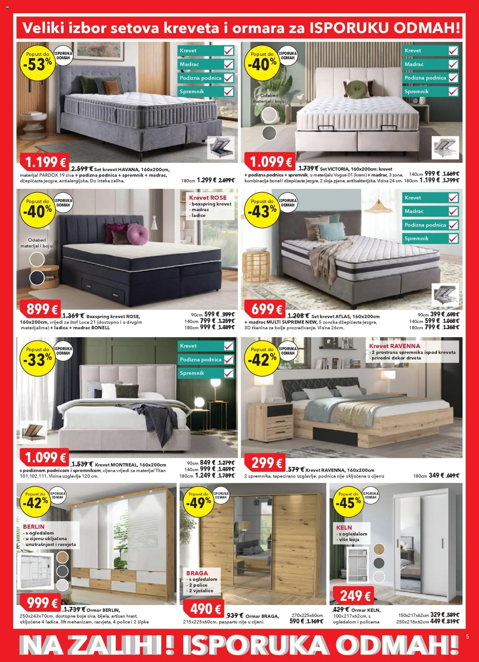 Harvey Norman katalog | vrijedi od 05.03.2026 | Stranica: 5 | Proizvodi: Krevet, Madrac, Ormar, Rasvjeta