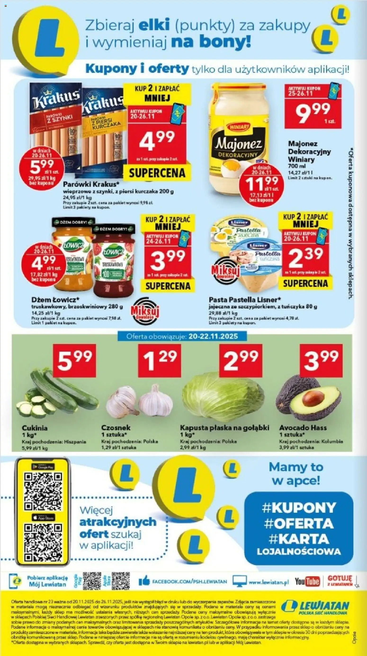 Lewiatan gazetka - Legnica od 20.11.2025 | Strona: 8 | Produkty: Kapusta, Piersi, Dżem, Majonez