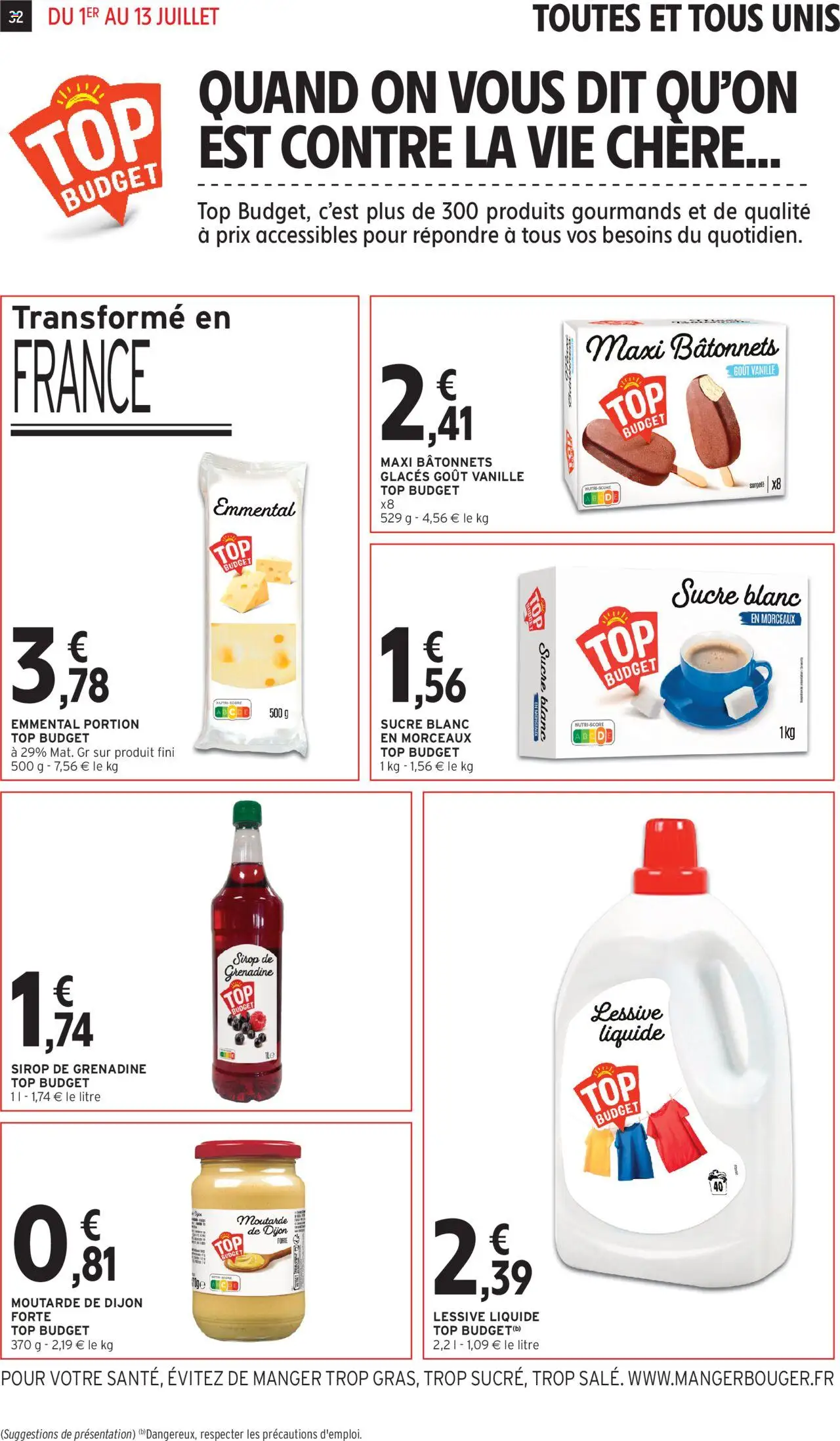  | Page: 34 | Produits: Sucre, Emmental, Détergent, Moutarde