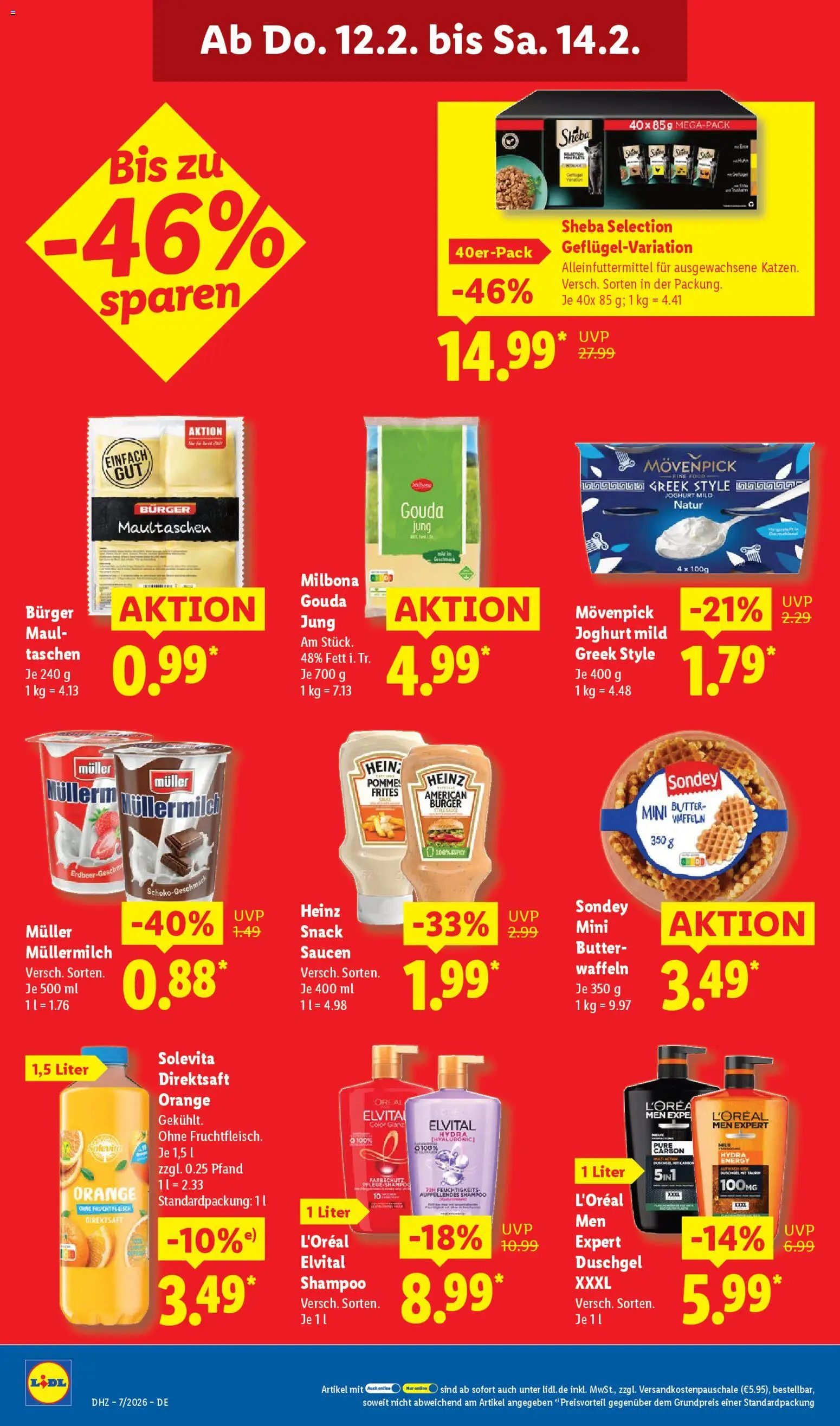 Lidl Prospekt Nagold – gültig ab 09.02.2026 | Seite: 68 | Produkte: Butter, Joghurt, Pommes, Maultaschen