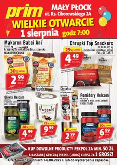 Pogląd oferty "Prim Market Gazetka - Wielkie Otwarcie Mały Płock dodatkowa" - ważna od 01.08.2025