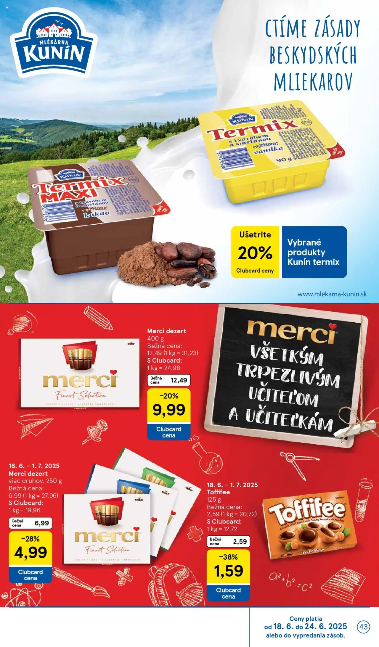 Tesco Hypermarket - leták │ platný od 18.06.2025 | Strana: 43 | Produkty: Merci, Toffifee, Kakao