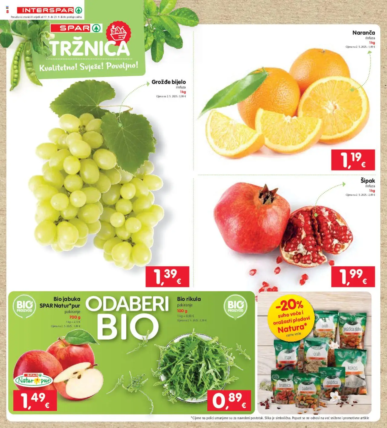 Interspar katalog | vrijedi od 17.09.2025 | Stranica: 8 | Proizvodi: Voće, Grožđe, Jabuka, Orah
