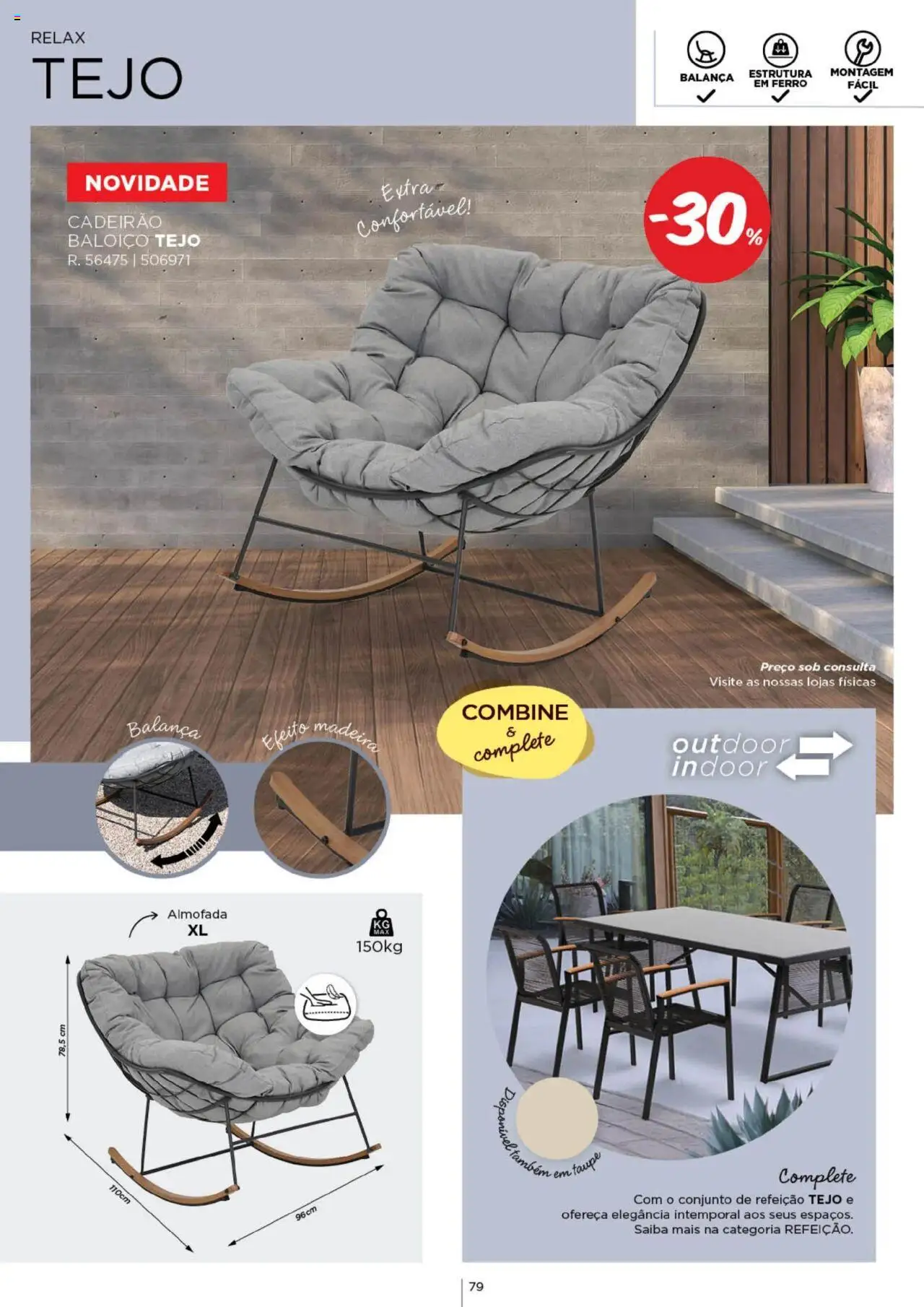 Espaço Casa - Catálogo  Ec Ar Livre  2025 │ válido de 04.03.2025 | Página: 79 | Produtos: Ferro, Baloiço, Almofada
