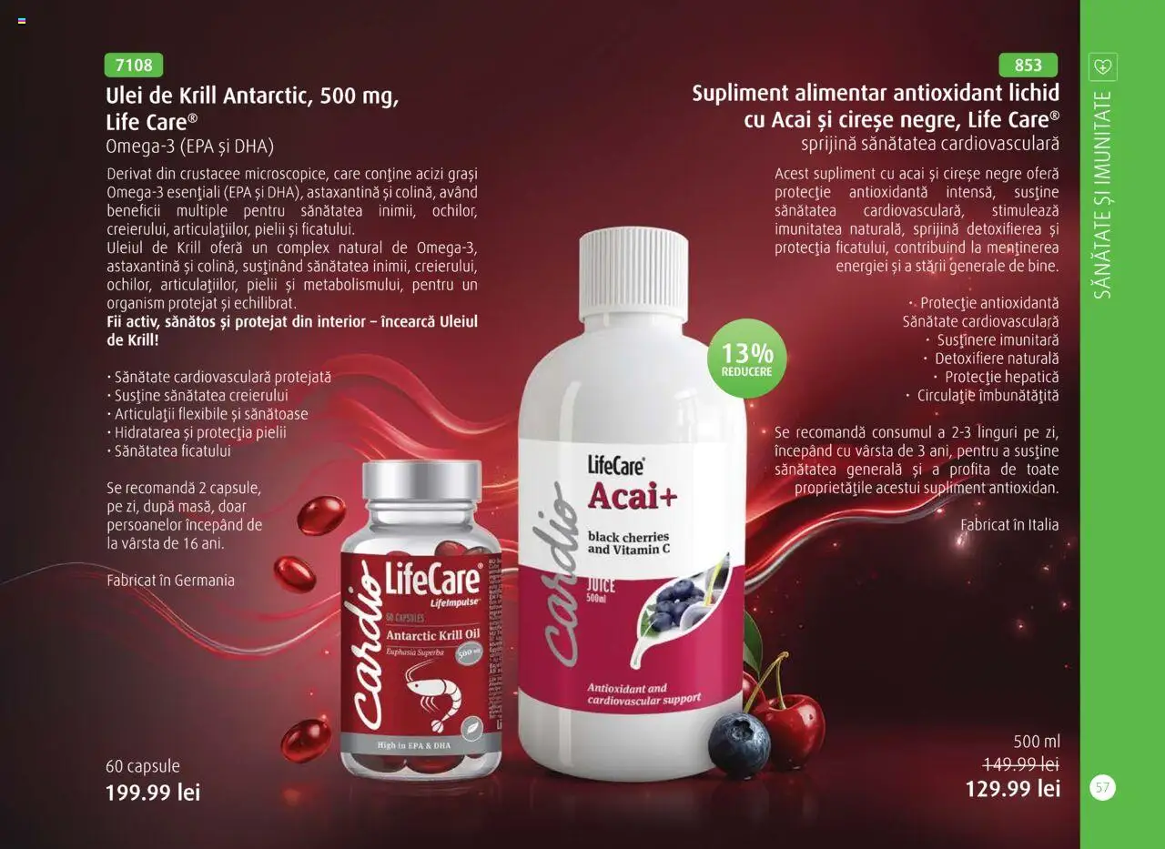 Noul catalog Life Care – valabil de la 01.10.2025 | Pagină: 59 | Produse: Linguri, Ulei, Cireșe