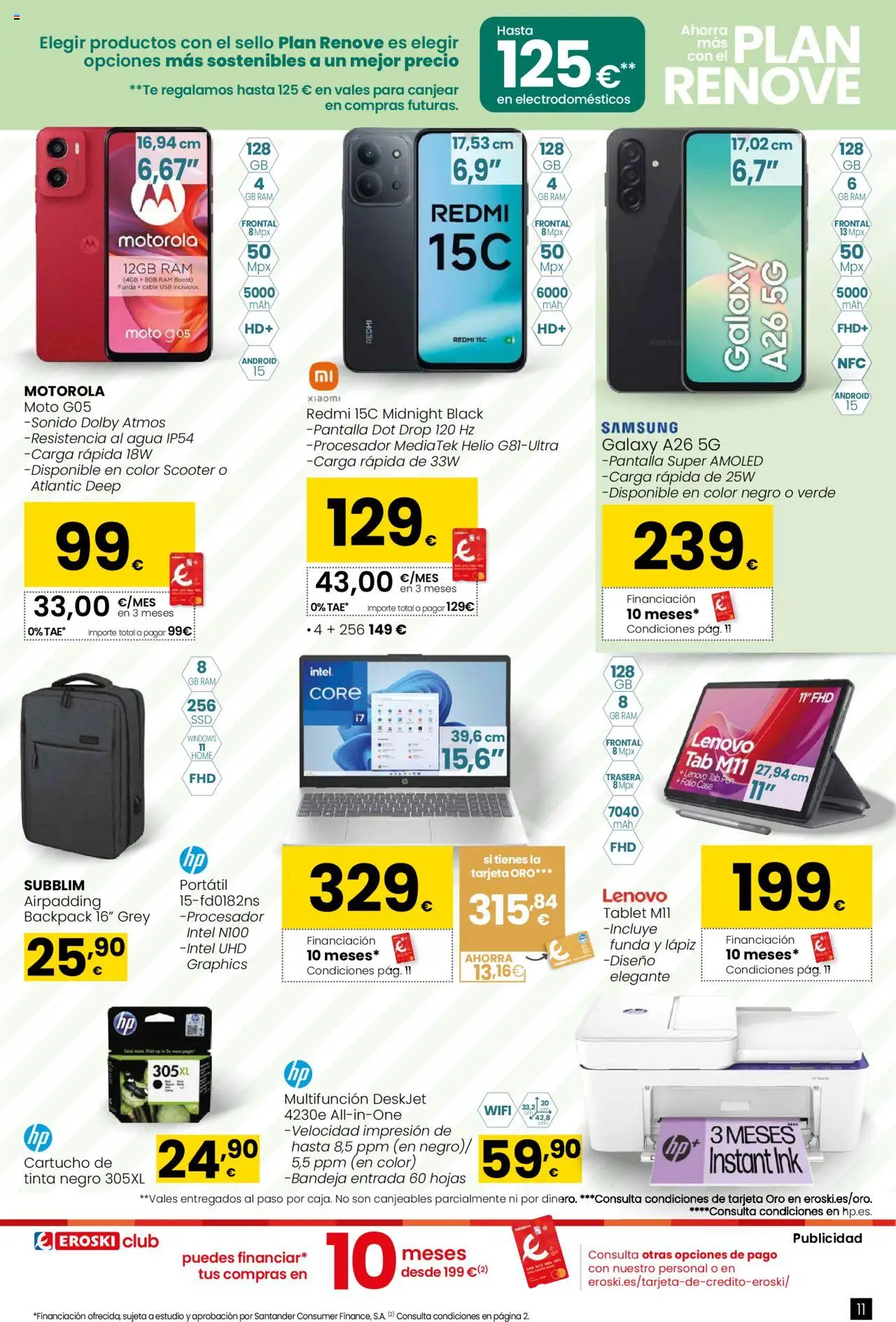 Eroski - Ahorra más con el Plan Renove │ válido desde el 18.09.2025 | Página: 11 | Productos: Tablet, Cable, USB, Bandeja