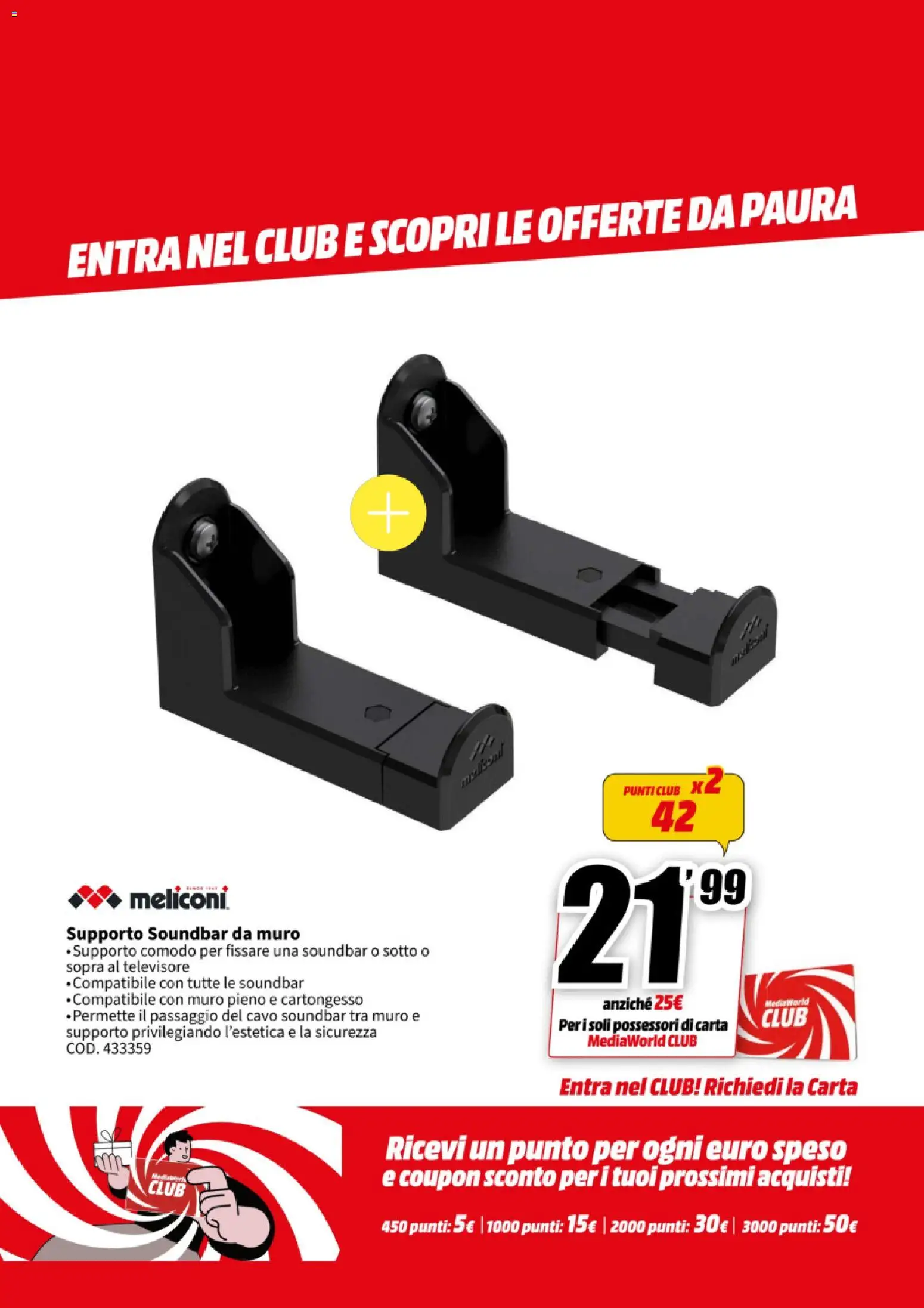 Volantino Media World del 27.10.2025 | Pagina: 41 | Prodotti: Soundbar, Cavo