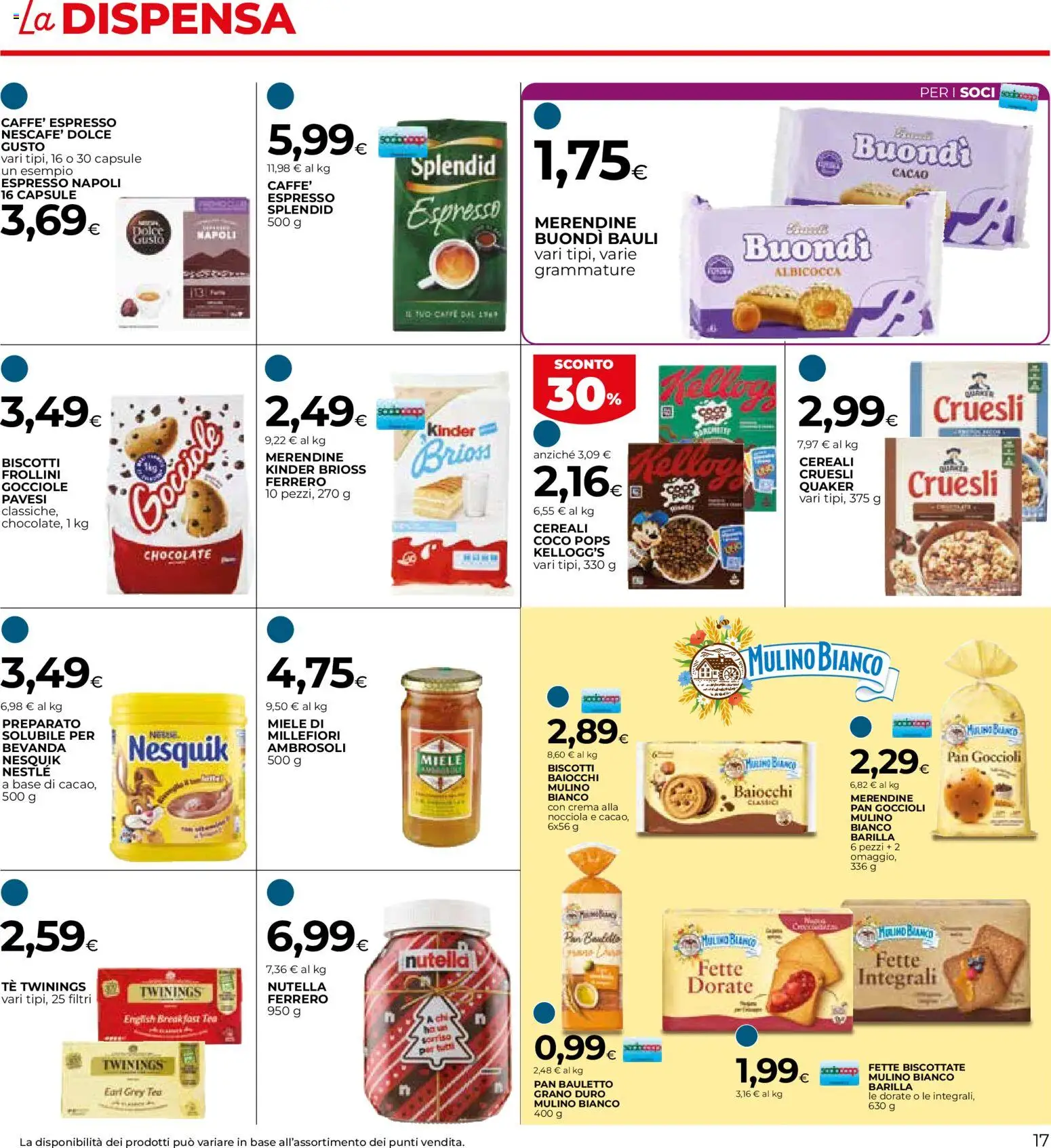 Volantino COOP del 15.01.2026 | Pagina: 17 | Prodotti: Crema, Fette biscottate, Miele, Merendine