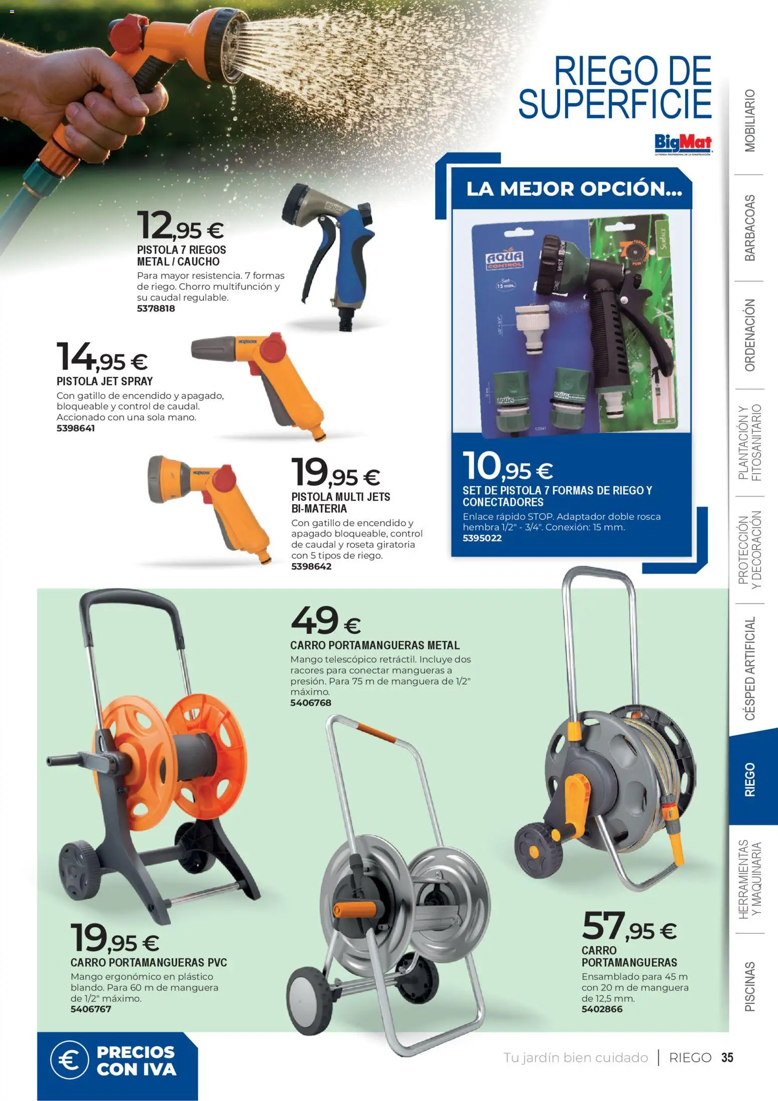 BigMat - Jardin y Piscinas 2026 │ válido desde el 23.03.2026 | Página: 35 | Productos: Manguera, Adaptador, Ρούτερ