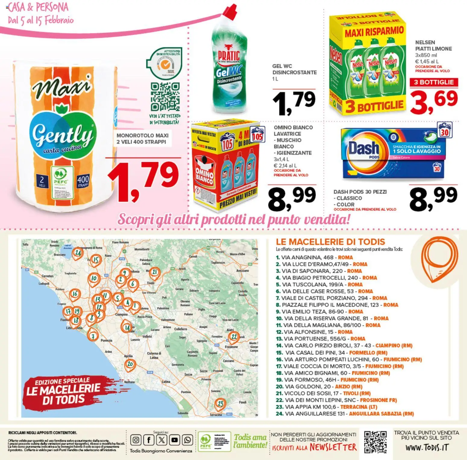Volantino Todis del 05.02.2026 | Pagina: 24 | Prodotti: Limone, Lavatrice, WC