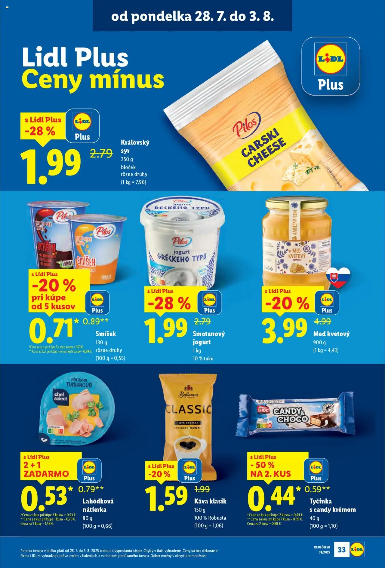 Lidl leták │ platný od 28.07.2025 | Strana: 37 | Produkty: Syr, Jogurt, Káva, Med