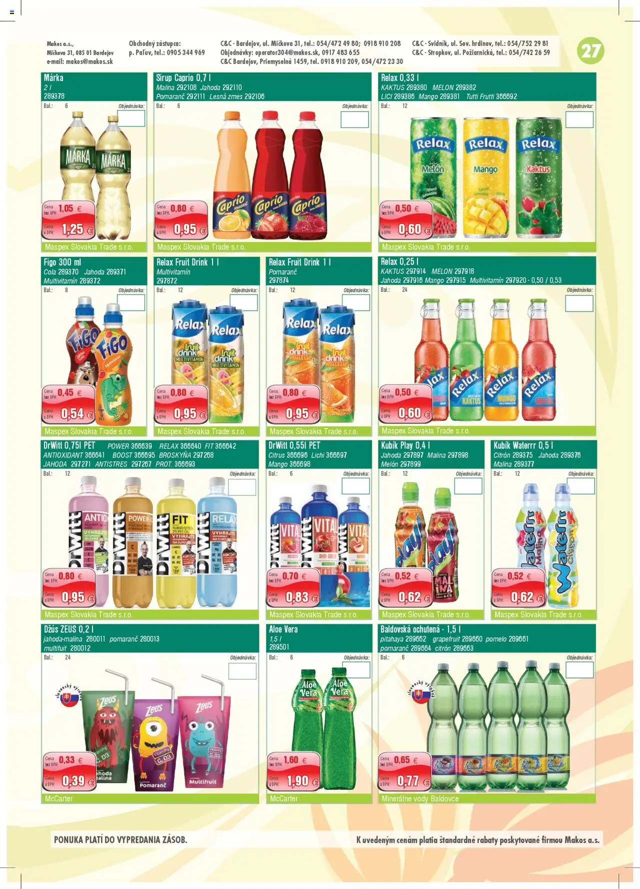 Makos leták │ platný od 30.06.2025 | Strana: 27 | Produkty: Džús, Melón, Cola, Baldovská