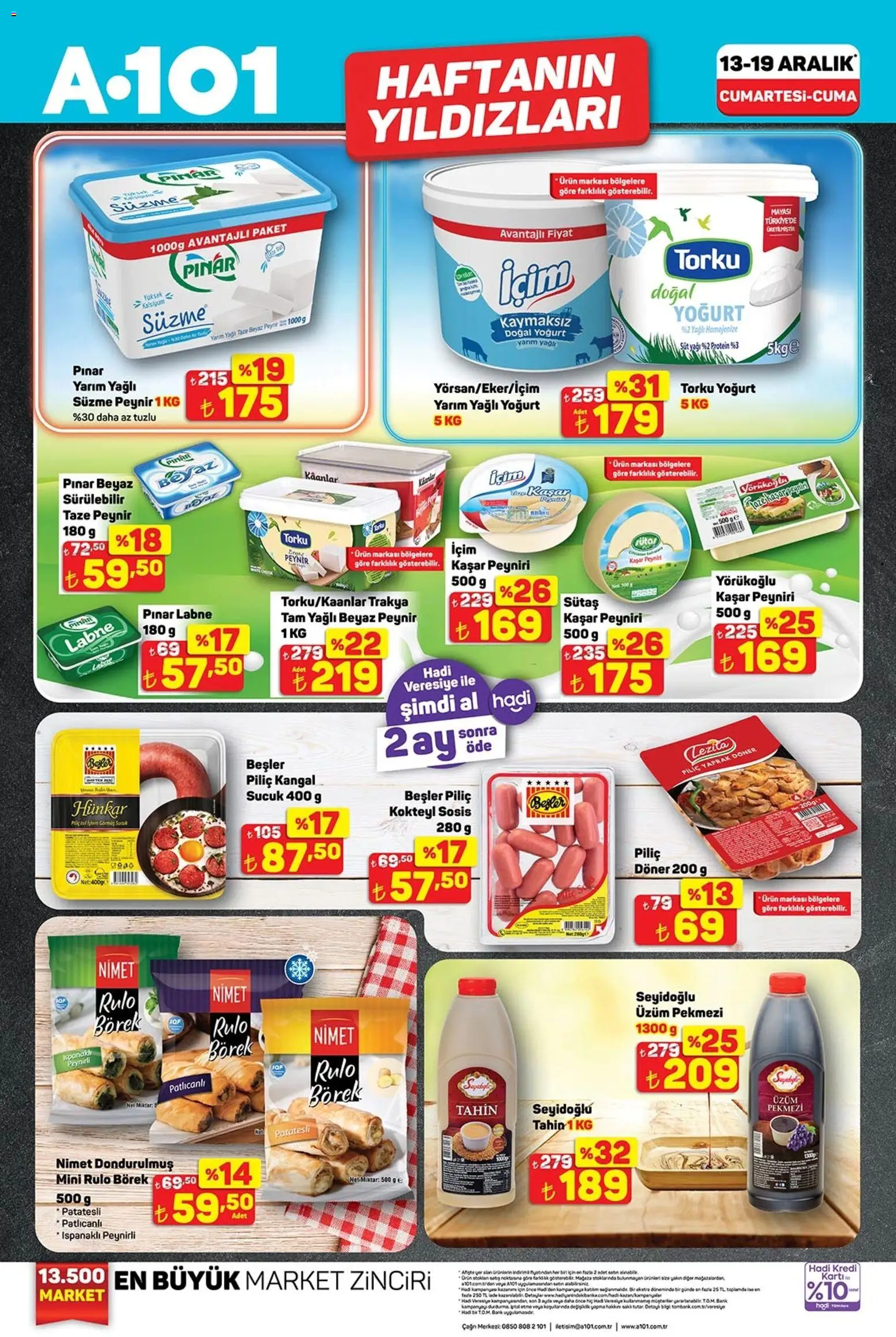 A101 Katalog - 13.12.2025 tarihinden itibaren geçerlidir | Sayfa: 2 | Ürünler: Süt, Peynir, Piliç, Üzüm