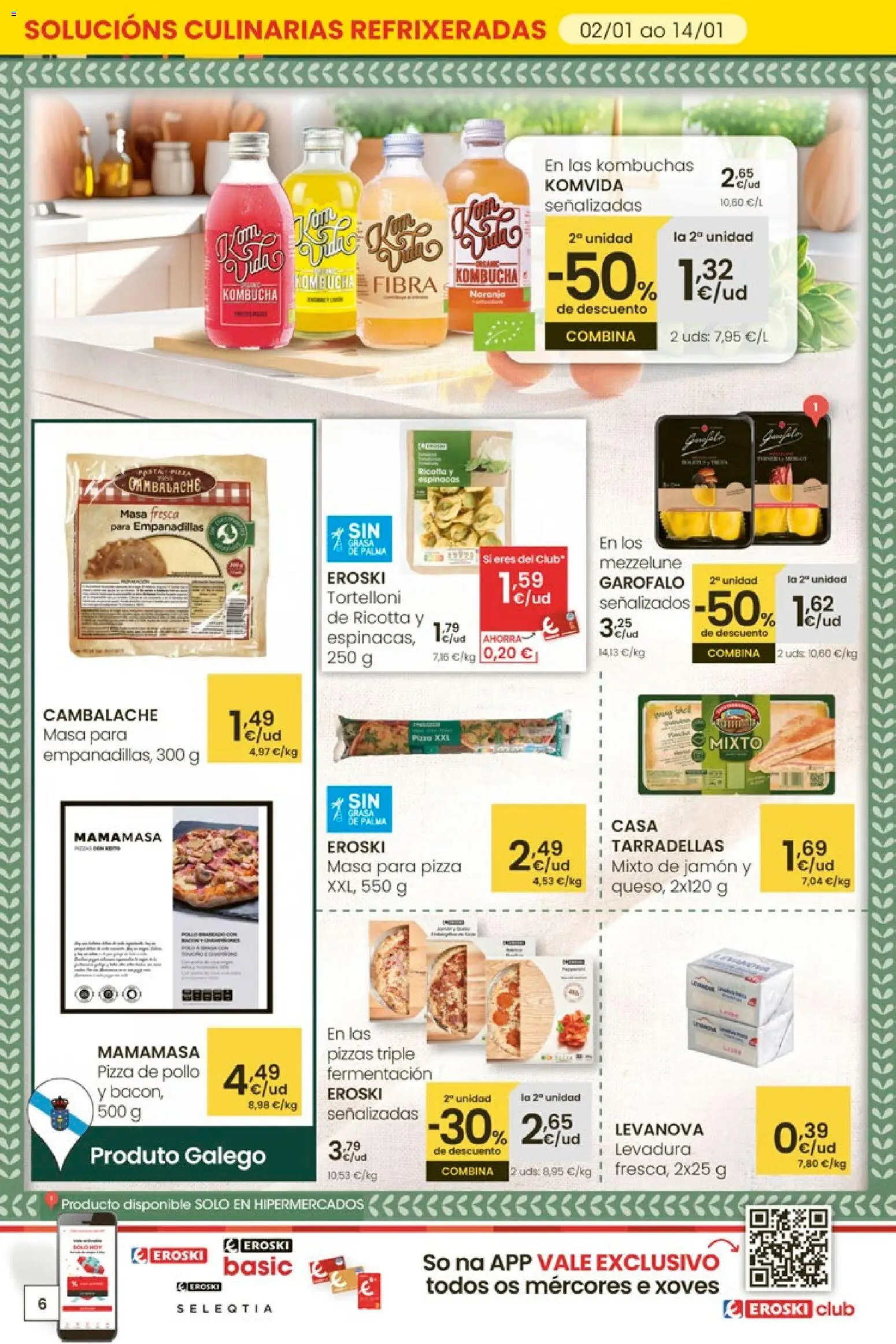 Eroski - Para un xaneiro máis lixeiro │ válido desde el 05.01.2026 | Página: 6 | Productos: Jamón, Pizza, Video