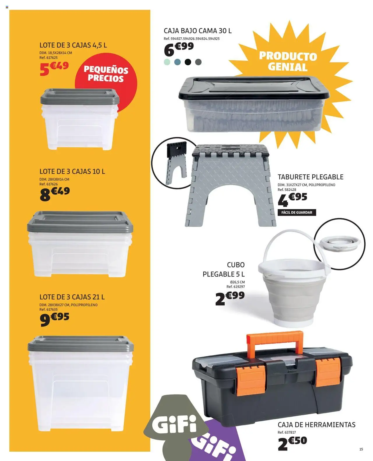 GiFi folleto │ válido desde el 19.08.2025 | Página: 15 | Productos: Taburete, Cama, Caja