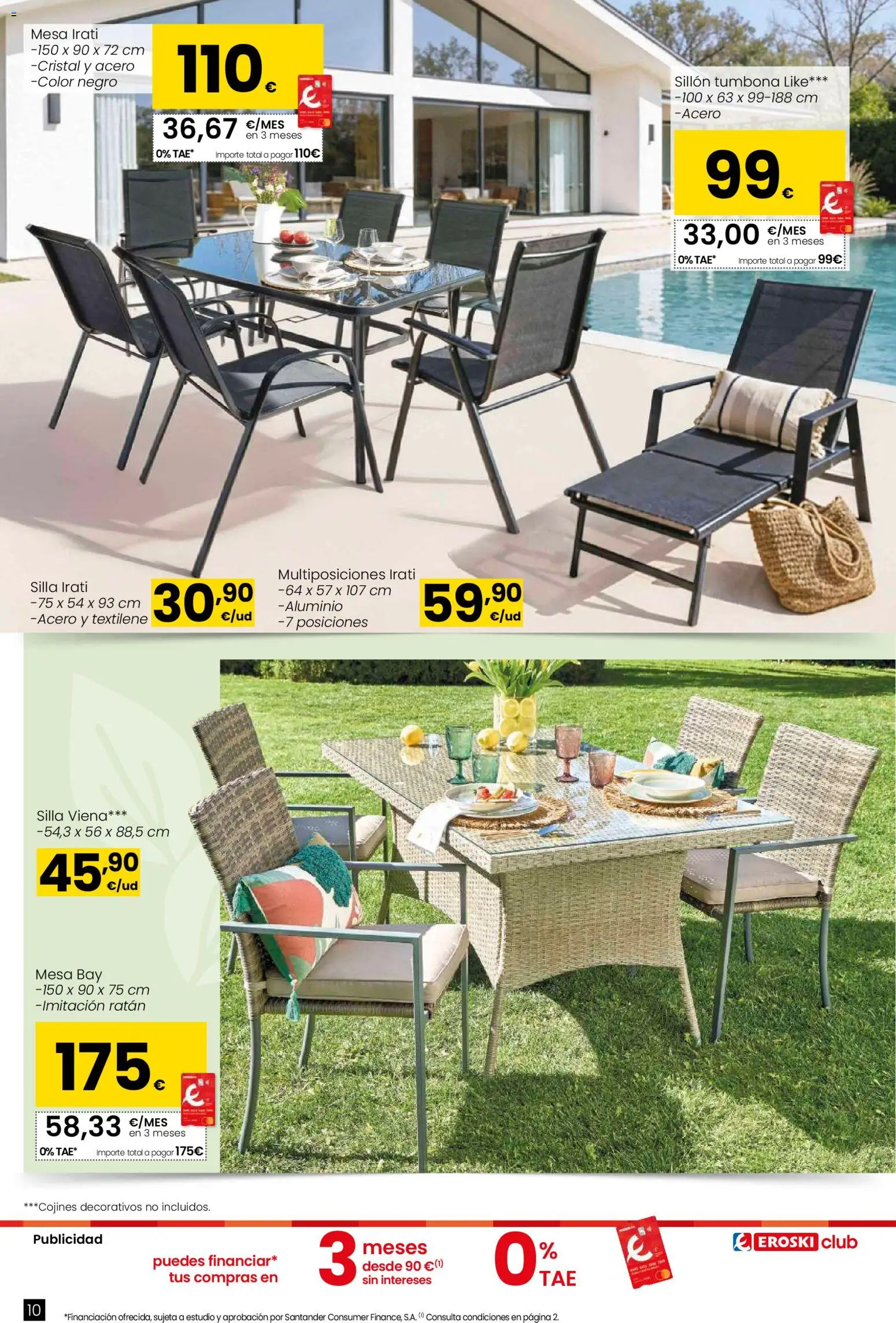 Eroski - Qué planazo │ válido desde el 26.03.2026 | Página: 10 | Productos: Tumbona, Sillón, Mesa, Silla