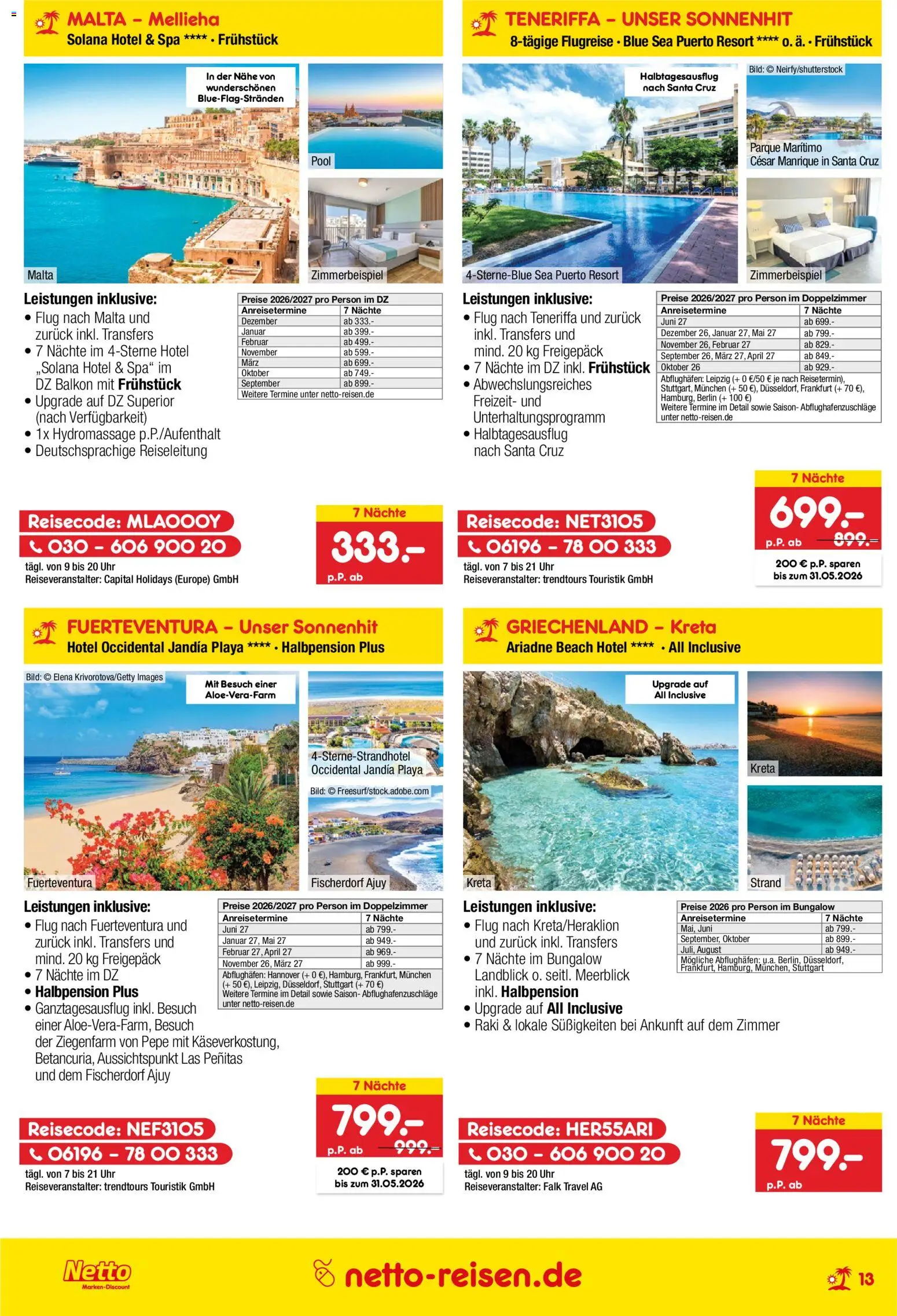 Netto Reisen Prospekt 	 – gültig ab 30.04.2026 | Seite: 13 | Produkte: Süßigkeiten, Uhr