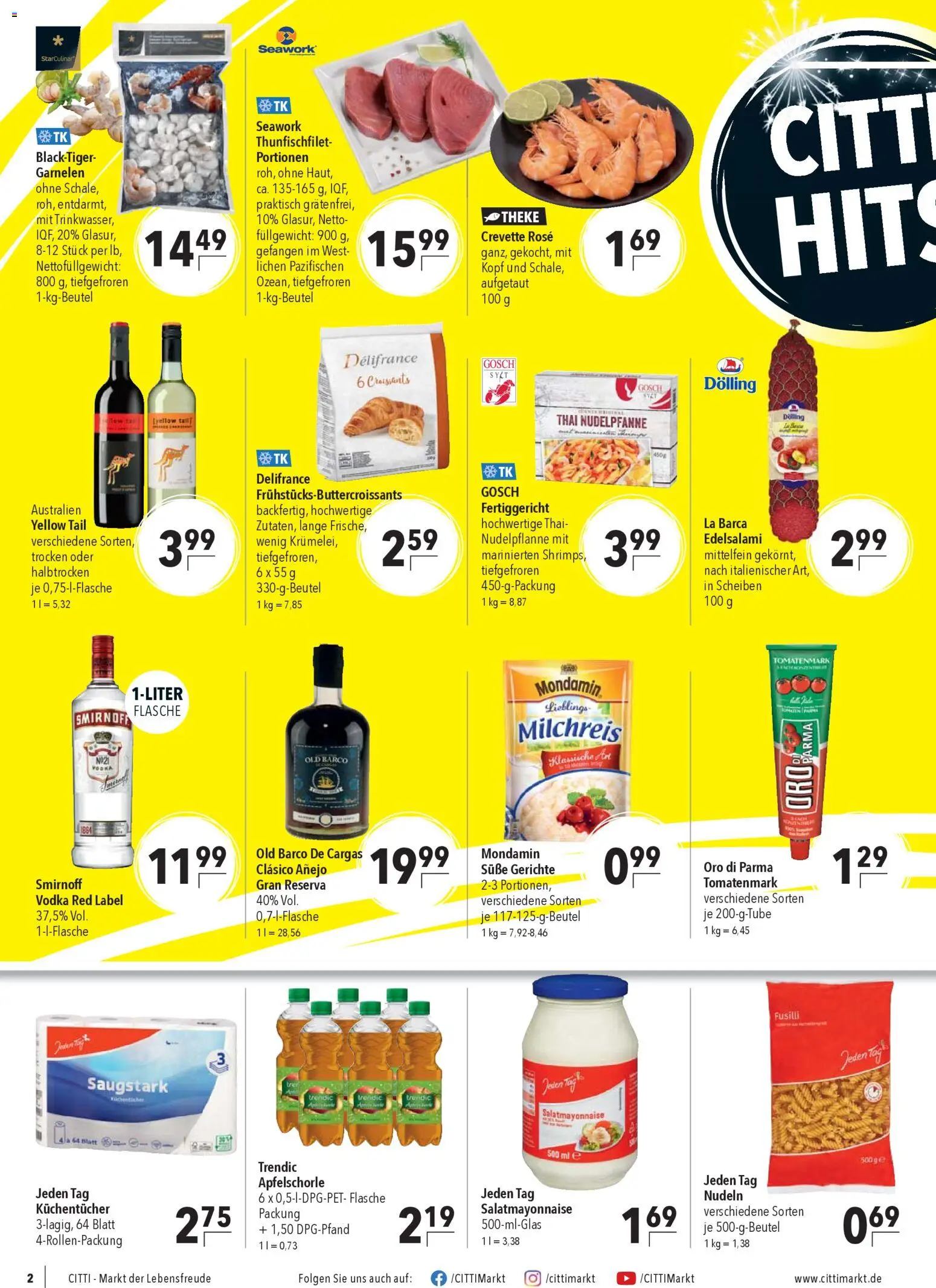 CITTI Markt Prospekt 	 – gültig ab 02.01.2026 | Seite: 4 | Produkte: Theke, Garnelen, Oro di parma, Smirnoff
